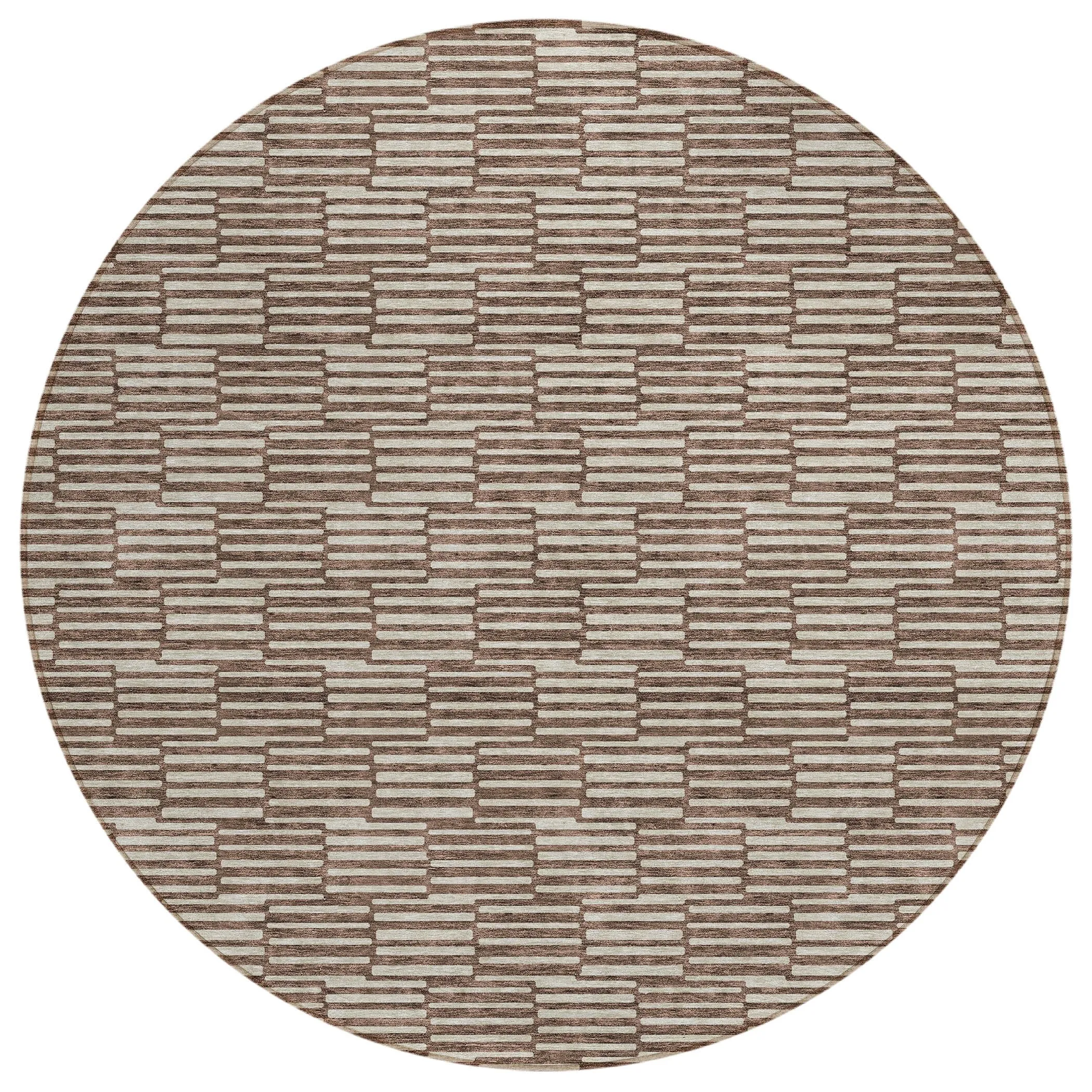 Machine Washable Indoor/ Outdoor Chantille Stripe Blocks Rug