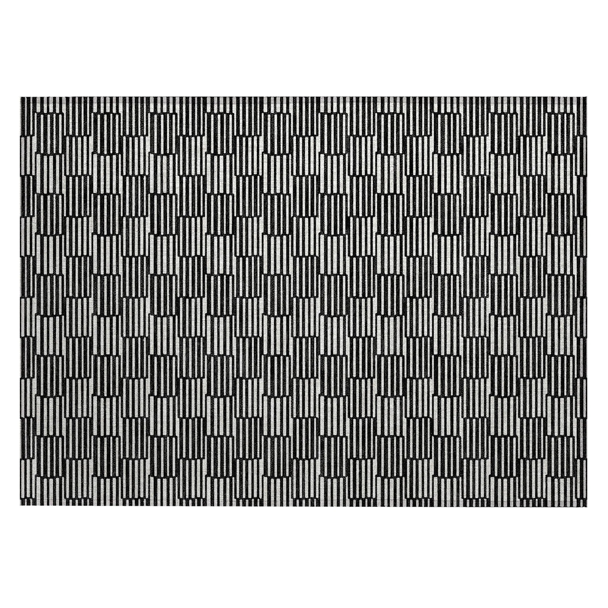 Machine Washable Indoor/ Outdoor Chantille Stripe Blocks Rug