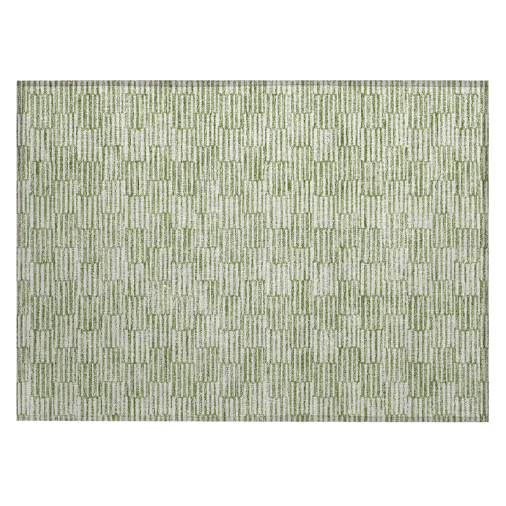Machine Washable Indoor/ Outdoor Chantille Stripe Blocks Rug