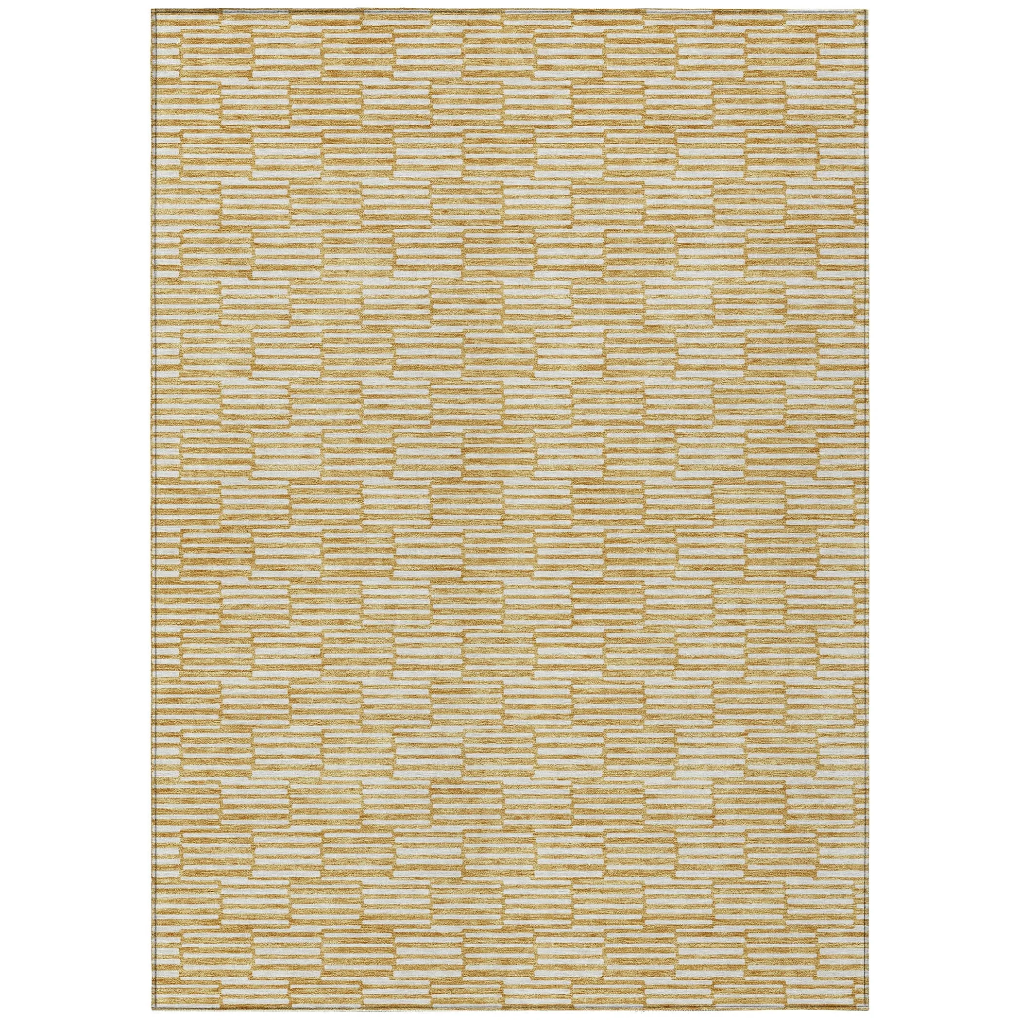Machine Washable Indoor/ Outdoor Chantille Stripe Blocks Rug