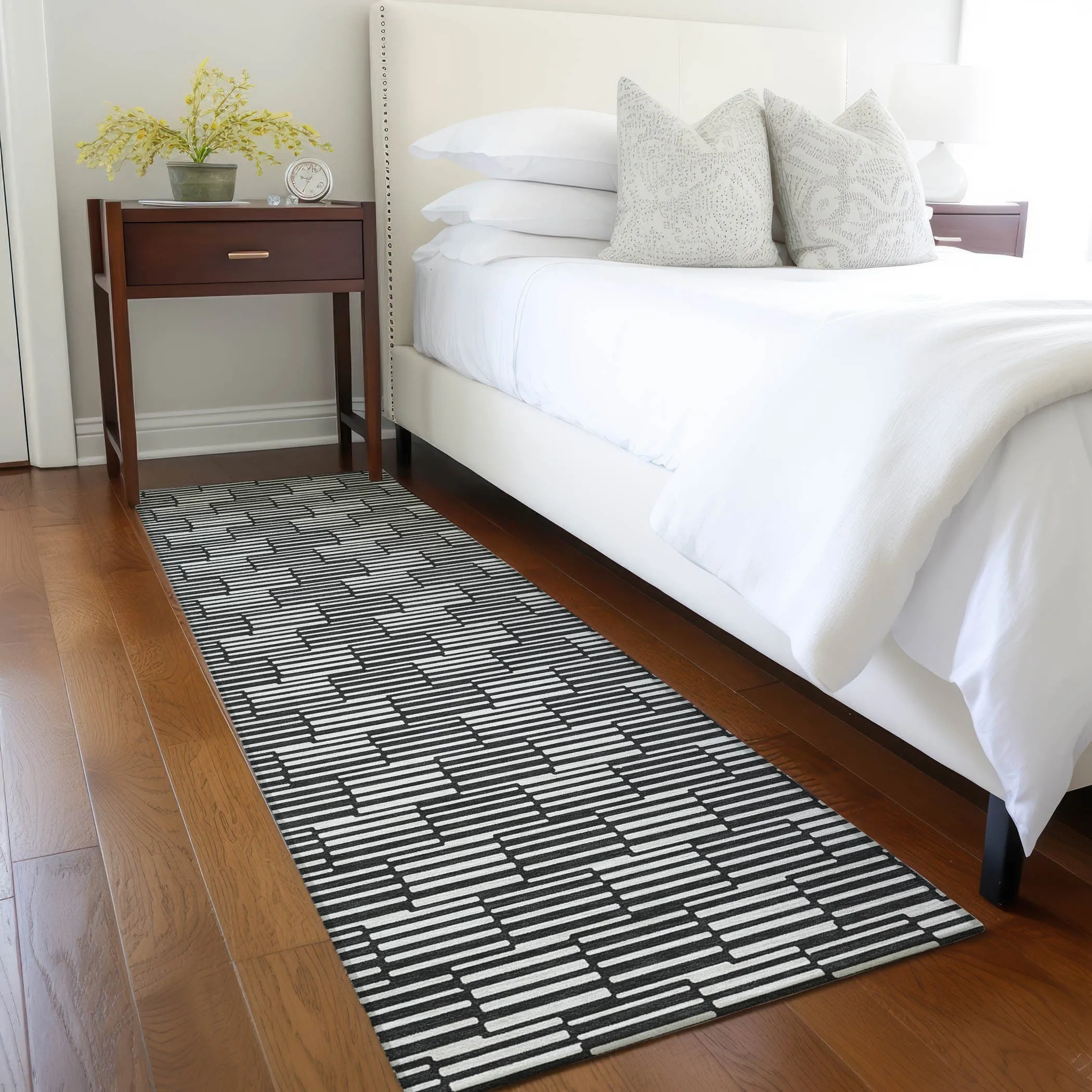 Machine Washable Indoor/ Outdoor Chantille Stripe Blocks Rug