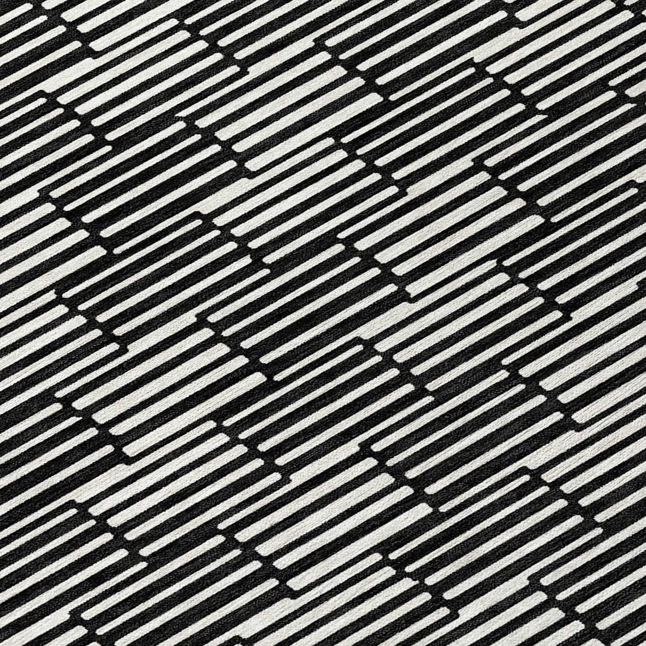 Machine Washable Indoor/ Outdoor Chantille Stripe Blocks Rug