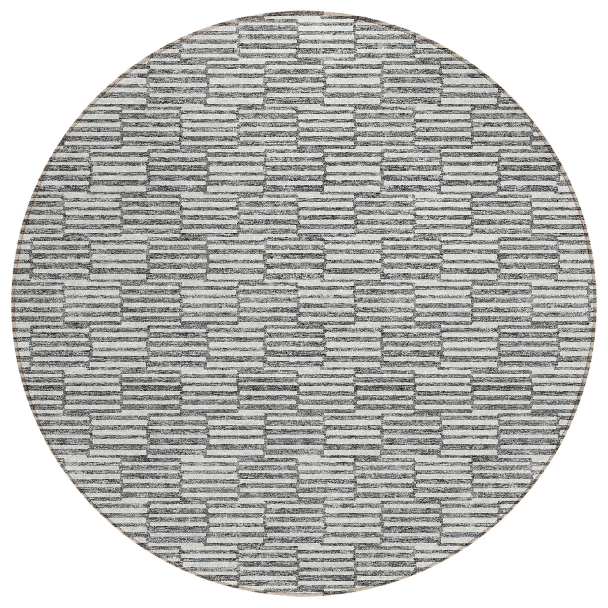 Machine Washable Indoor/ Outdoor Chantille Stripe Blocks Rug