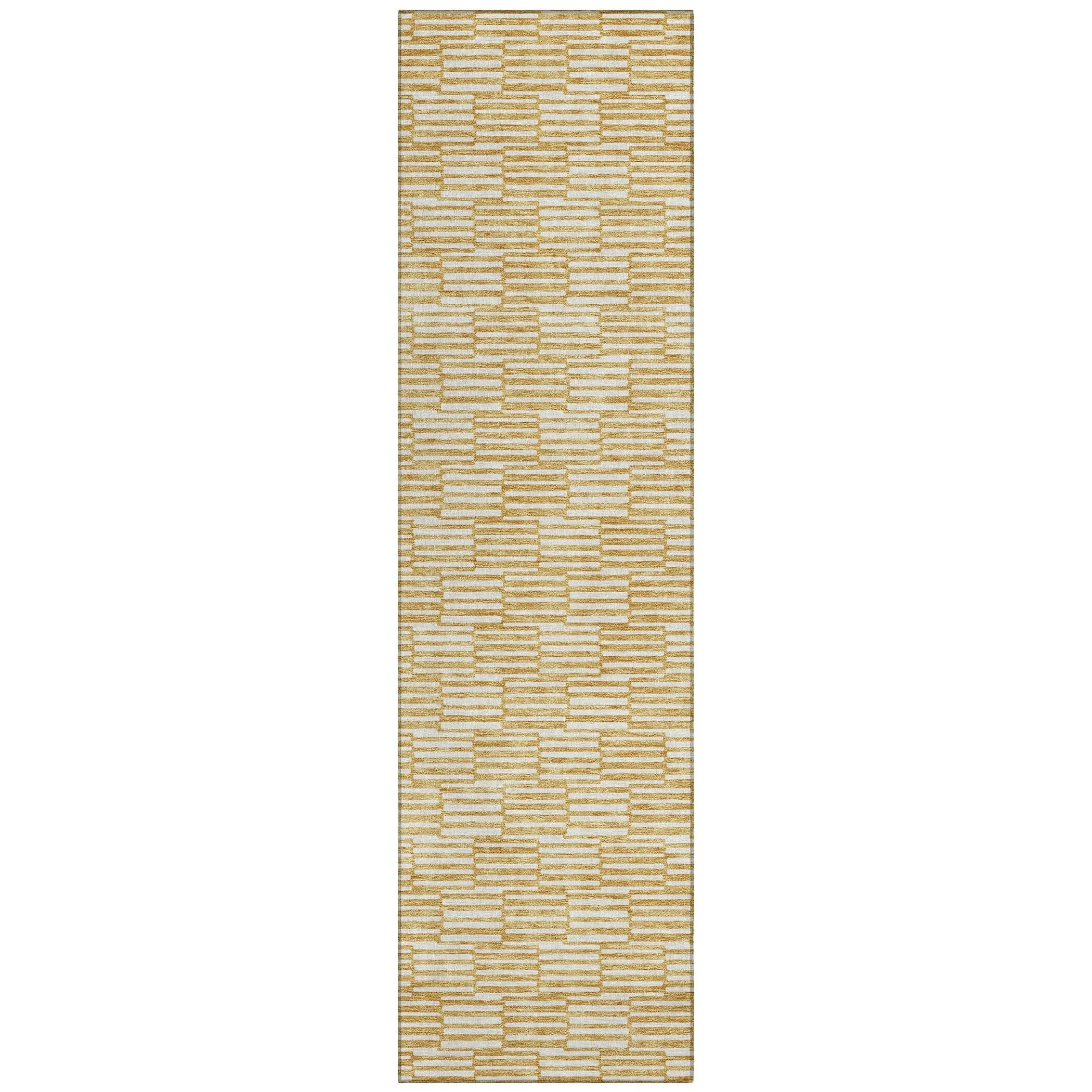 Machine Washable Indoor/ Outdoor Chantille Stripe Blocks Rug