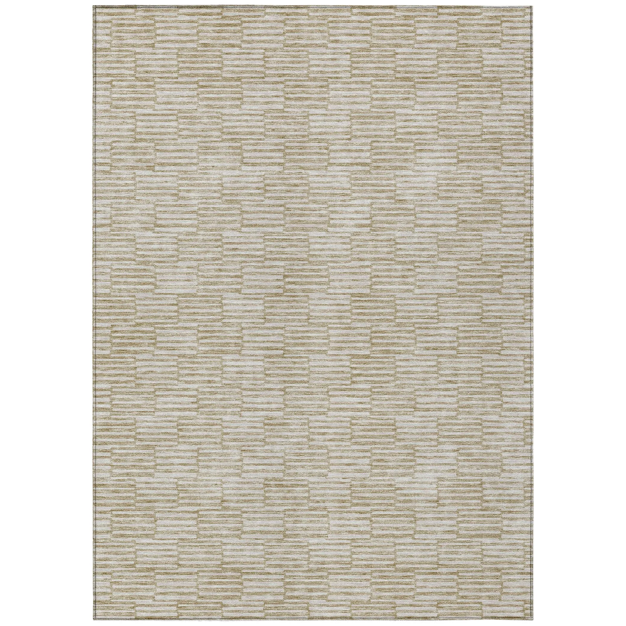 Machine Washable Indoor/ Outdoor Chantille Stripe Blocks Rug