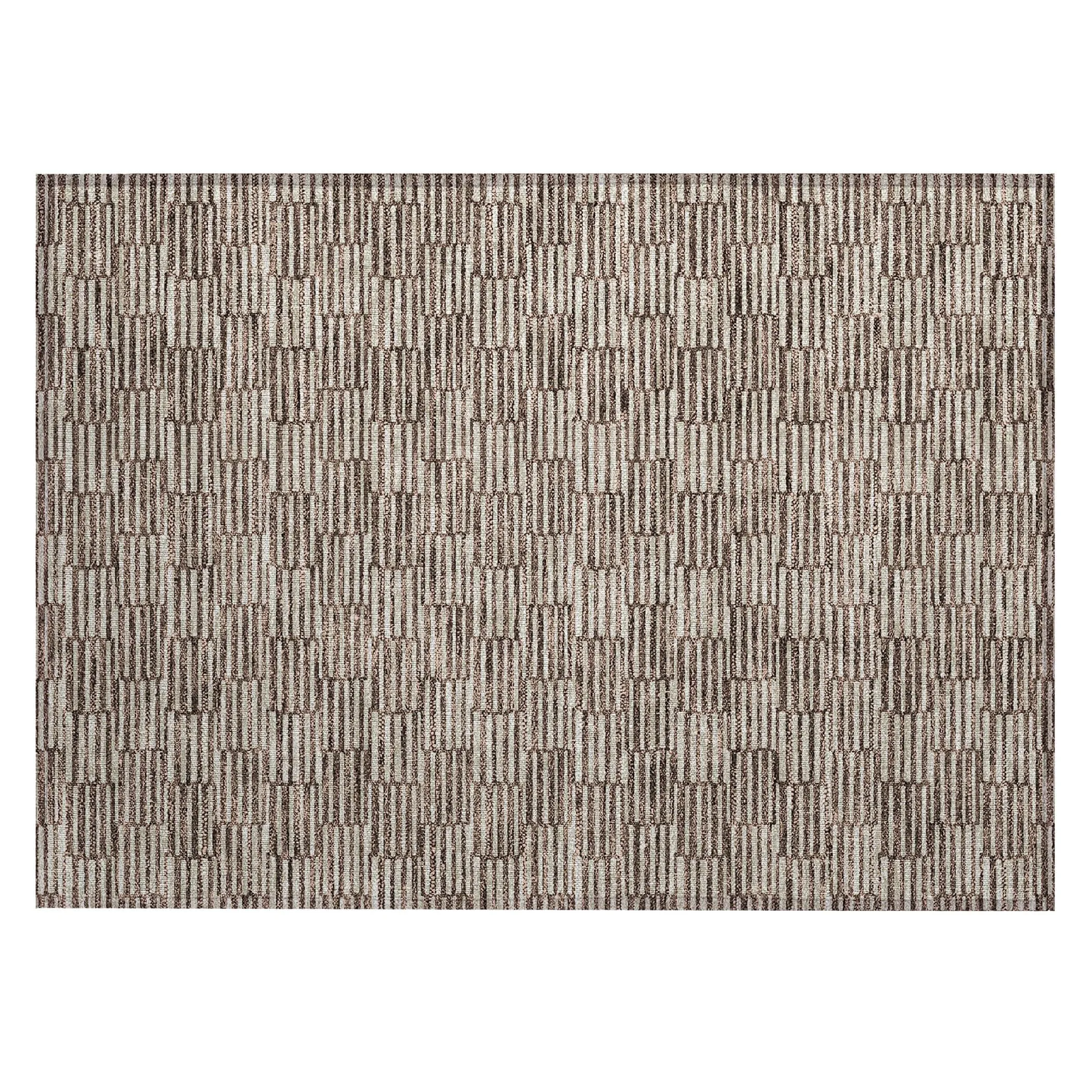 Machine Washable Indoor/ Outdoor Chantille Stripe Blocks Rug