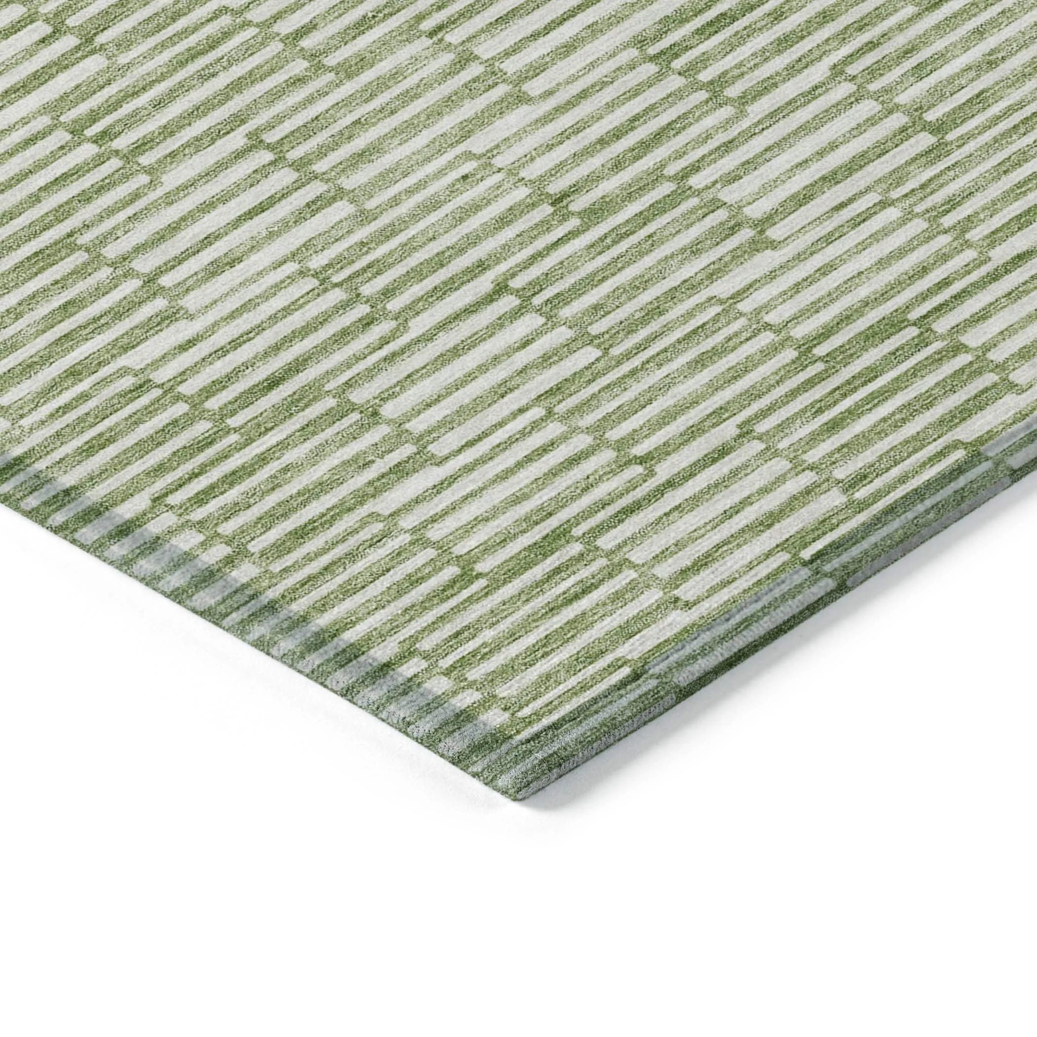 Machine Washable Indoor/ Outdoor Chantille Stripe Blocks Rug