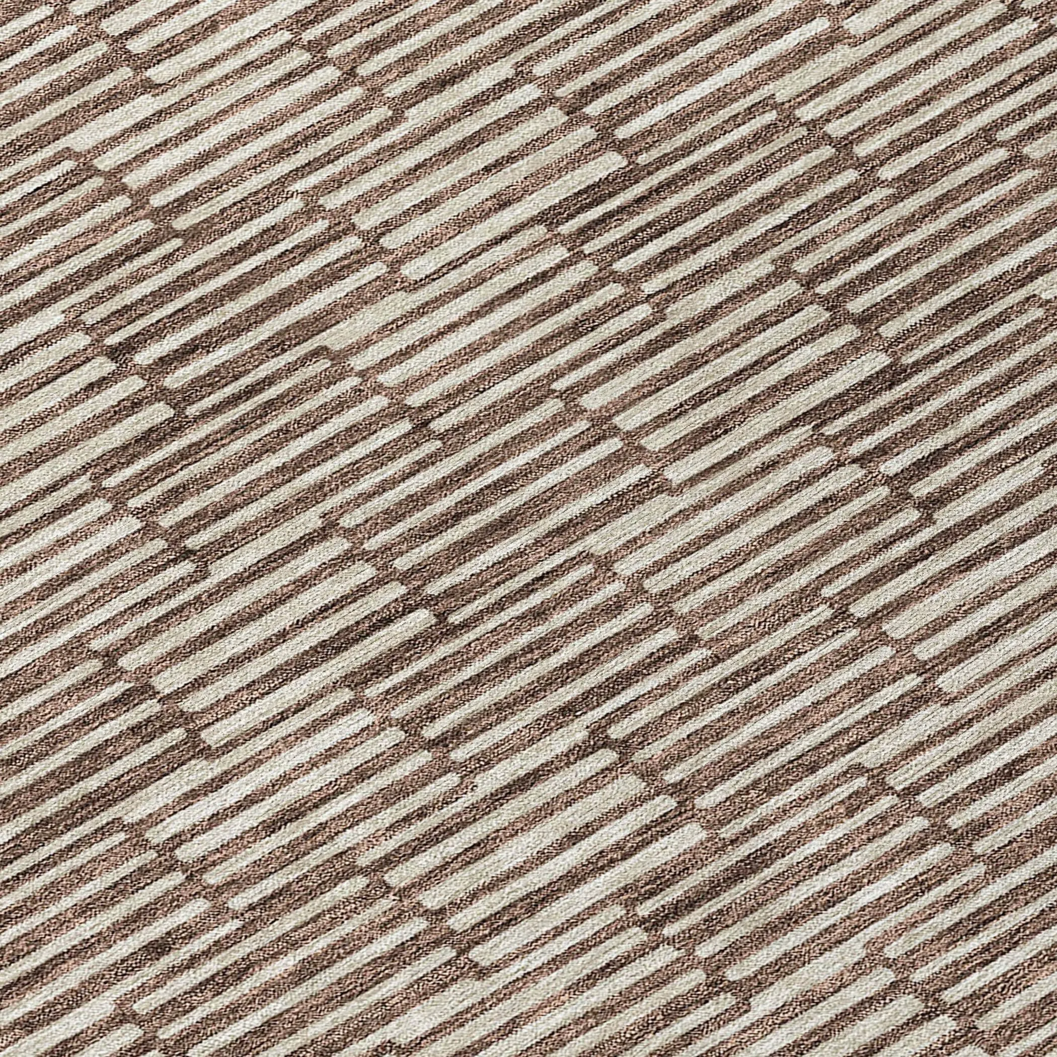 Machine Washable Indoor/ Outdoor Chantille Stripe Blocks Rug