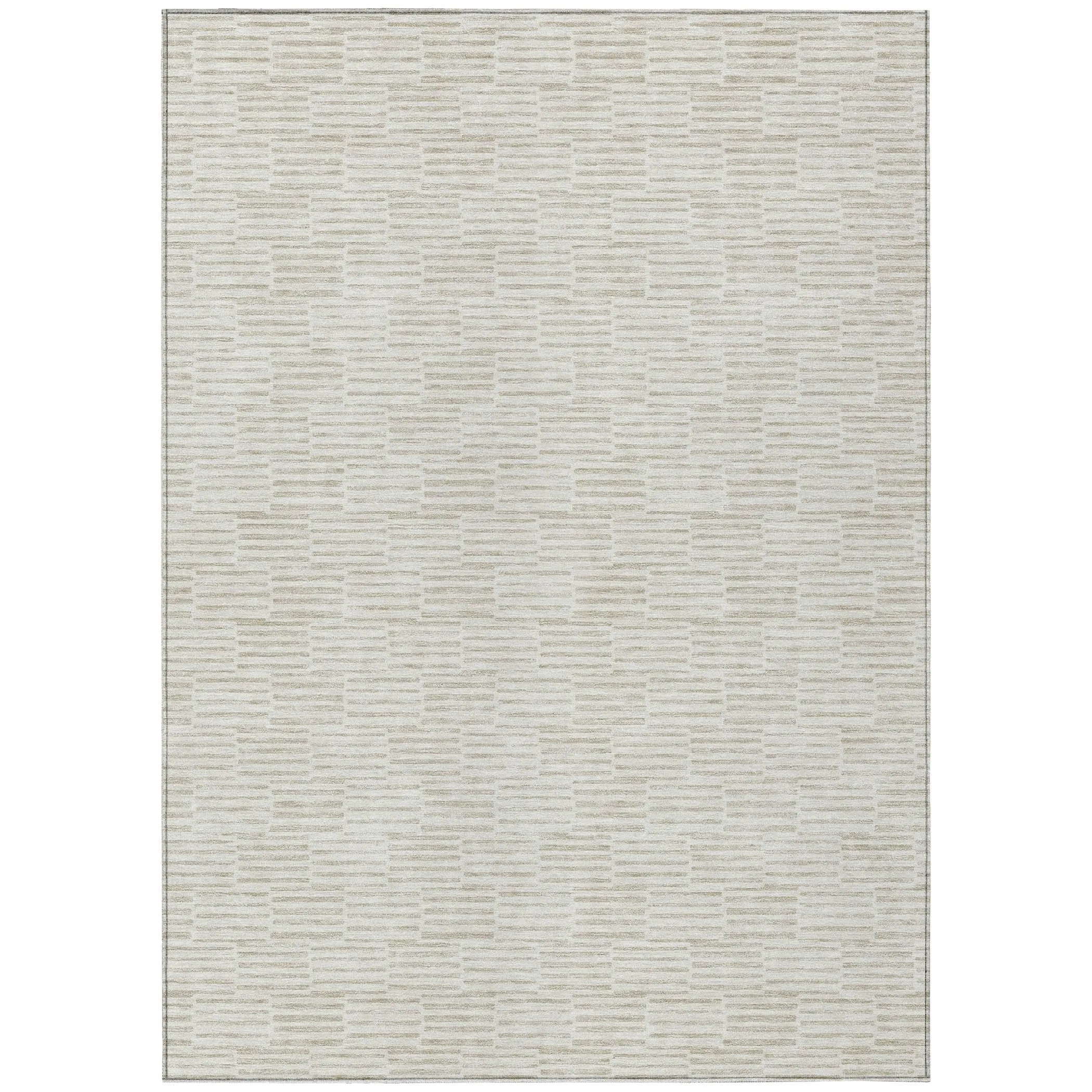 Machine Washable Indoor/ Outdoor Chantille Stripe Blocks Rug