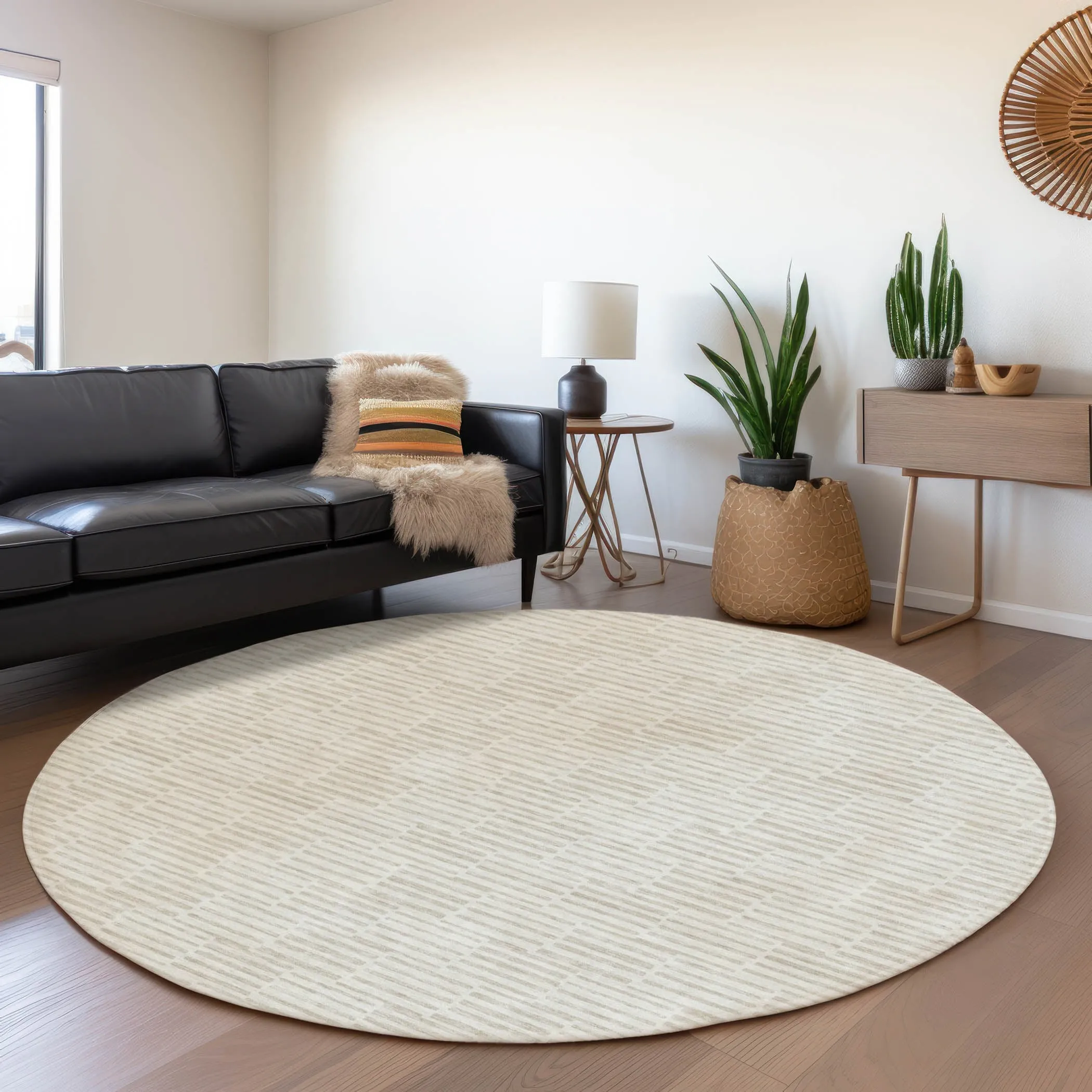 Machine Washable Indoor/ Outdoor Chantille Stripe Blocks Rug