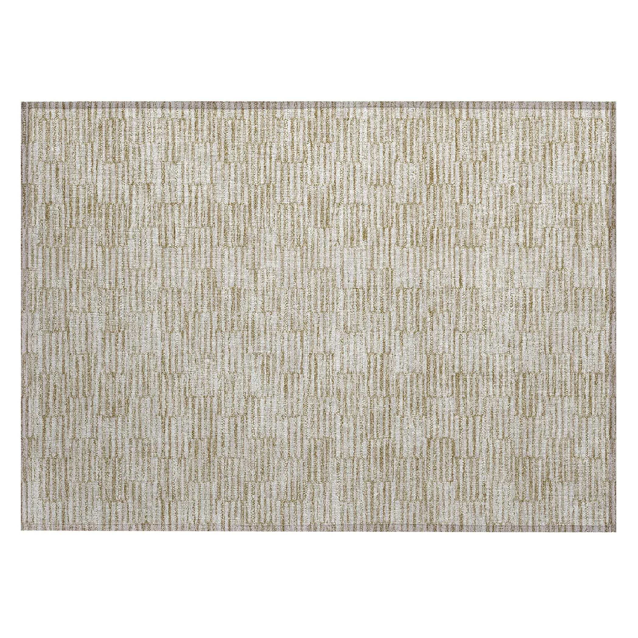 Machine Washable Indoor/ Outdoor Chantille Stripe Blocks Rug