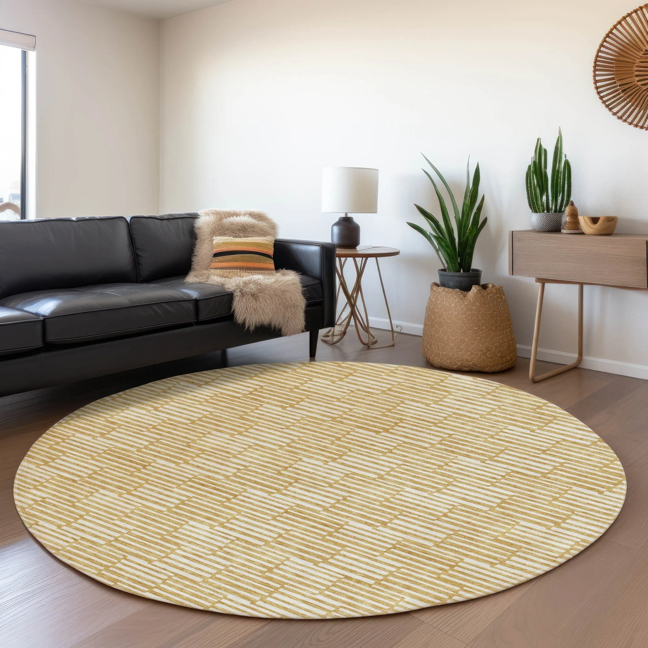Machine Washable Indoor/ Outdoor Chantille Stripe Blocks Rug