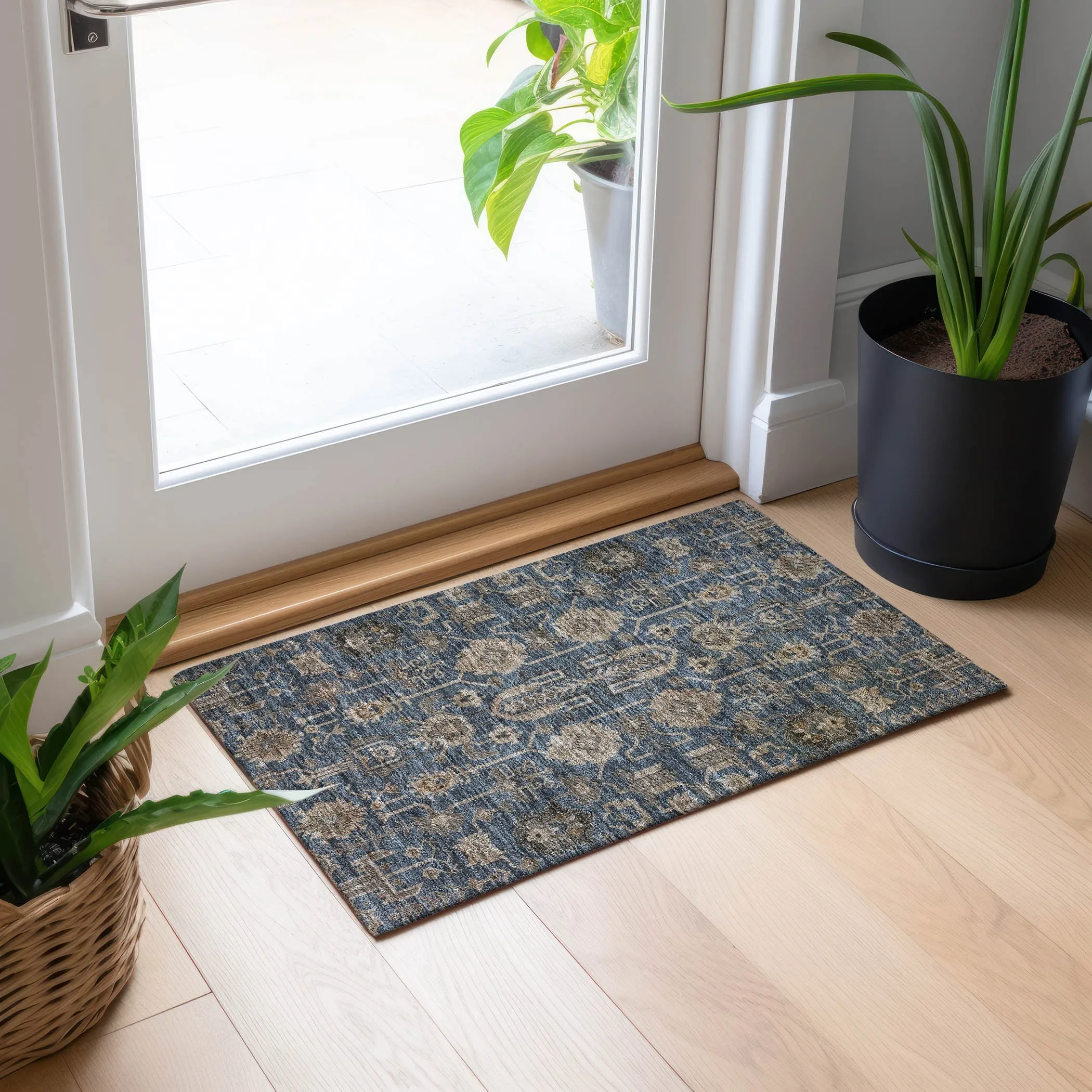 Machine Washable Indoor/ Outdoor Chantille Traditional Boho Rug