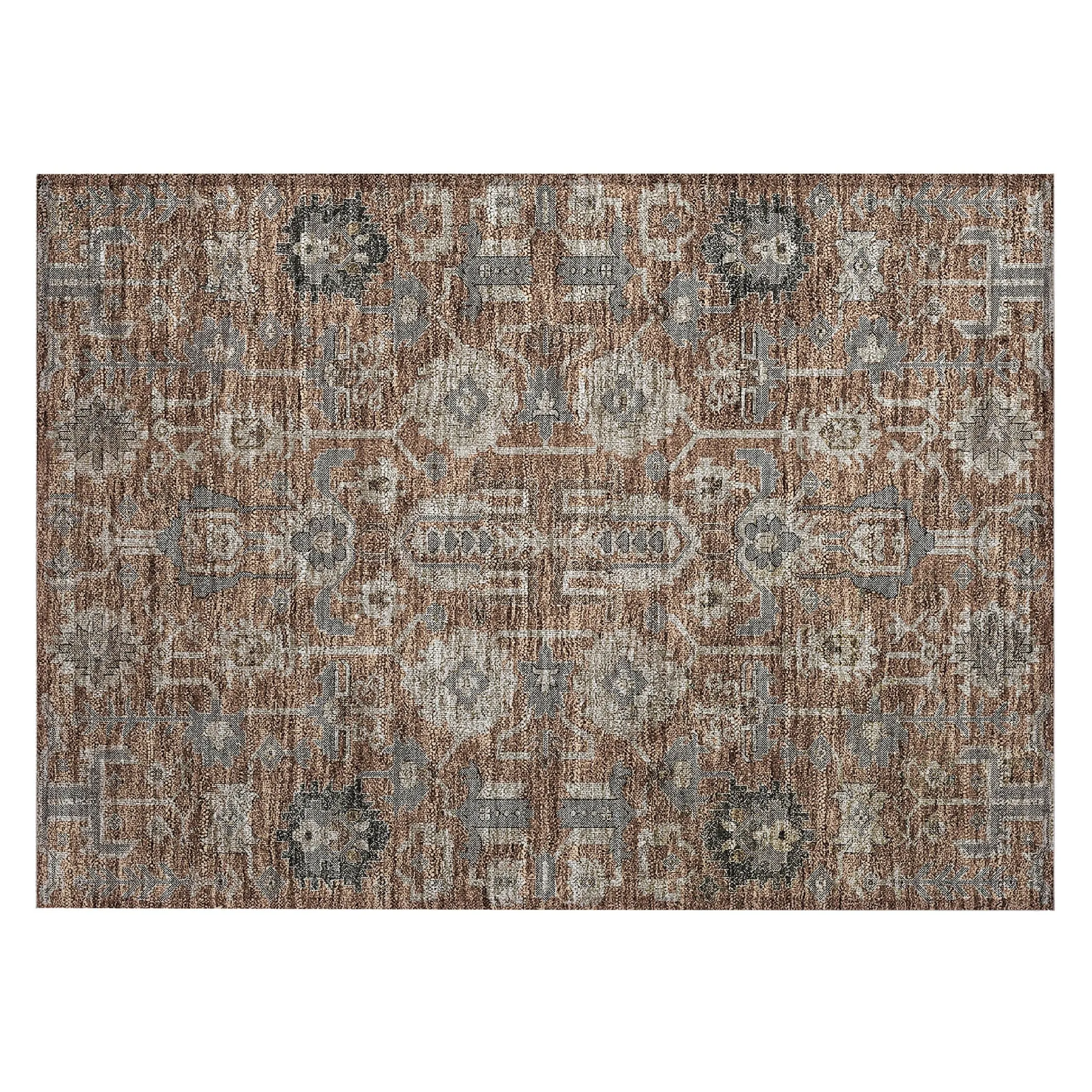 Machine Washable Indoor/ Outdoor Chantille Traditional Boho Rug