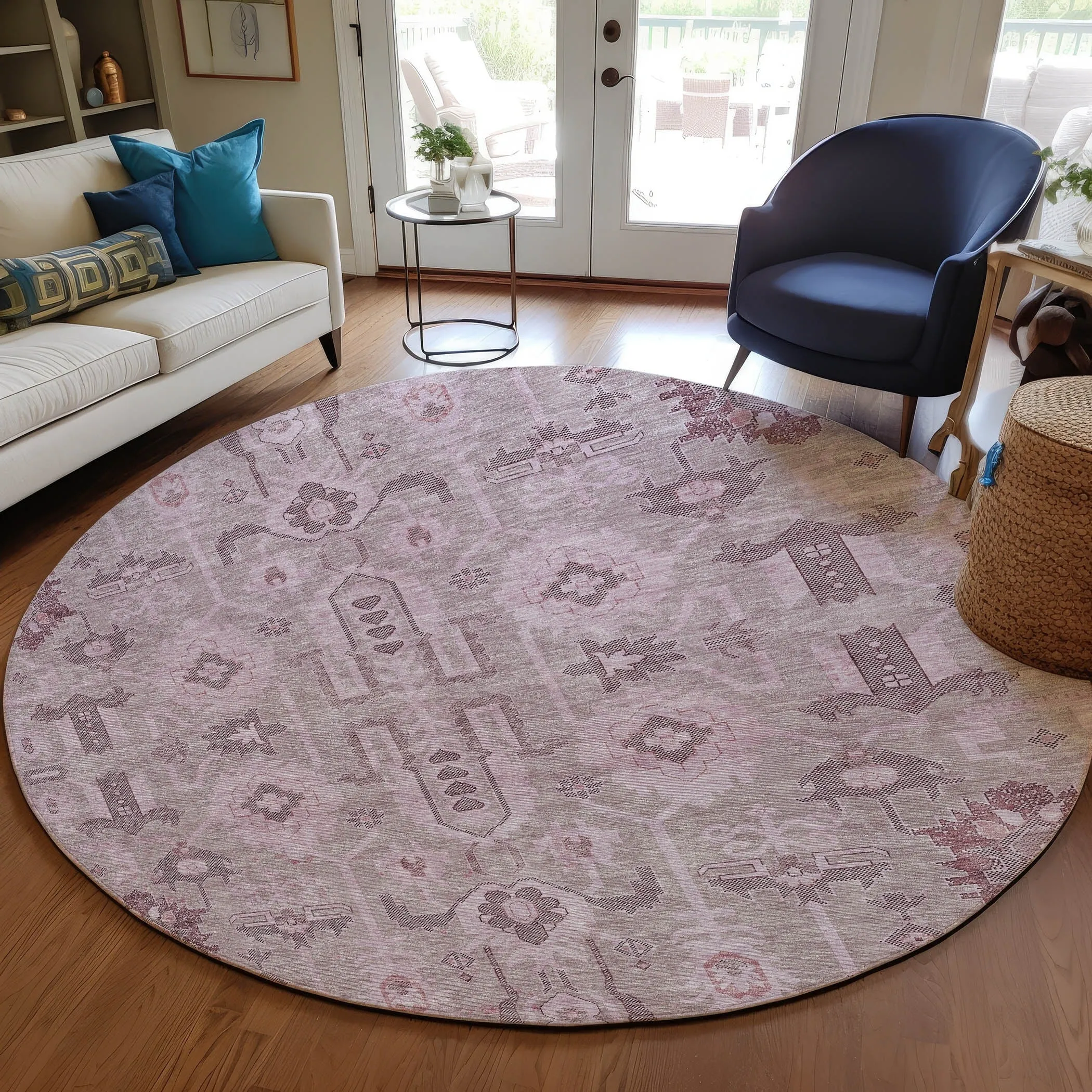 Machine Washable Indoor/ Outdoor Chantille Traditional Boho Rug