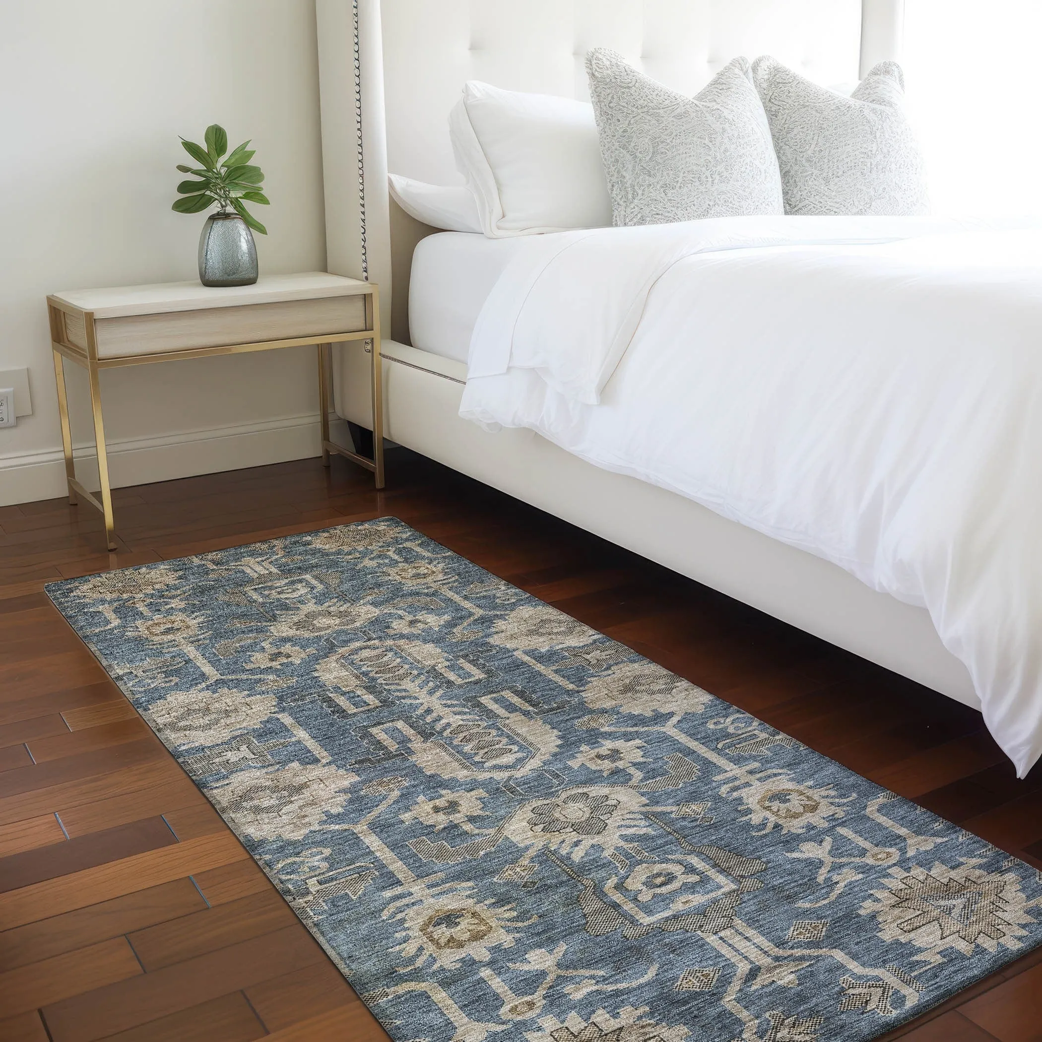 Machine Washable Indoor/ Outdoor Chantille Traditional Boho Rug