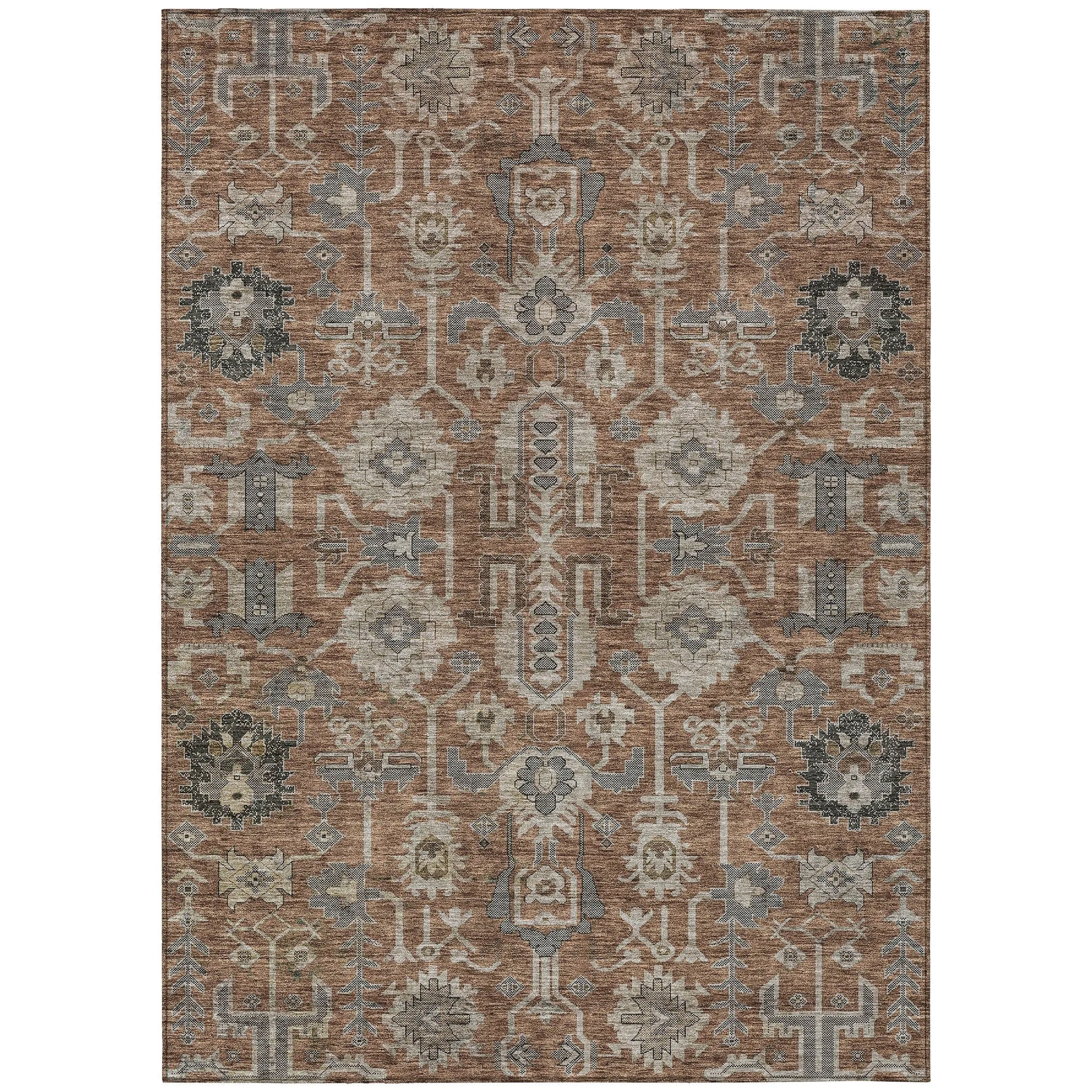 Machine Washable Indoor/ Outdoor Chantille Traditional Boho Rug