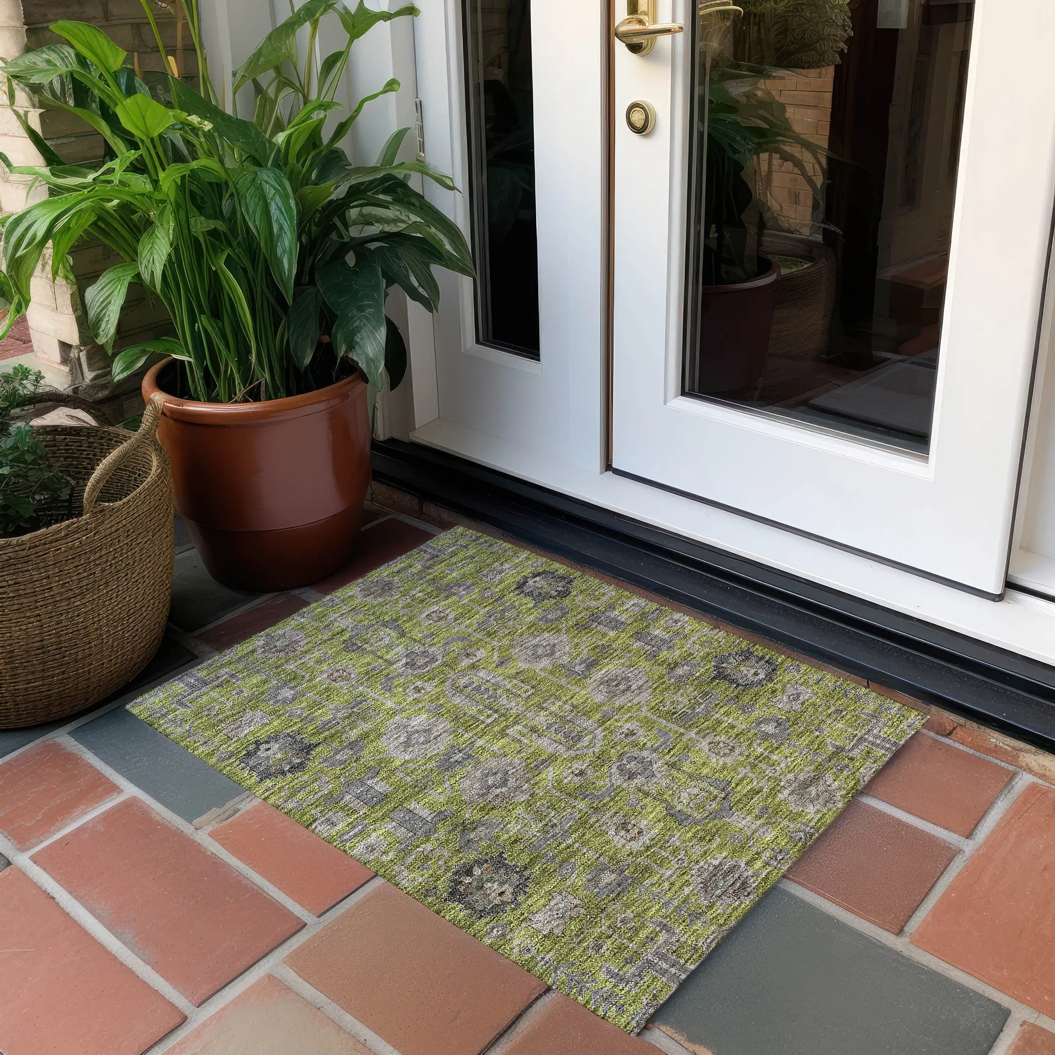 Machine Washable Indoor/ Outdoor Chantille Traditional Boho Rug