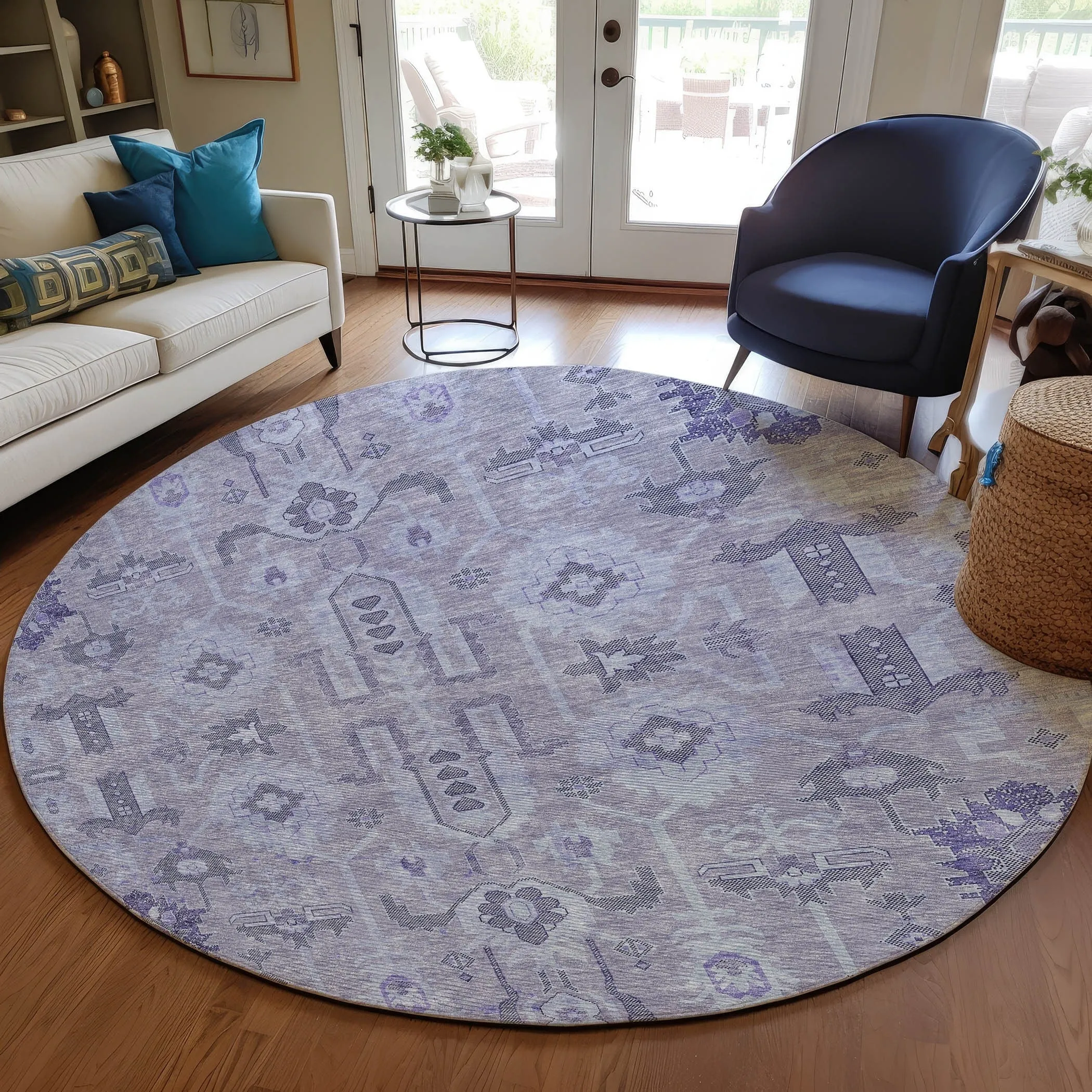 Machine Washable Indoor/ Outdoor Chantille Traditional Boho Rug