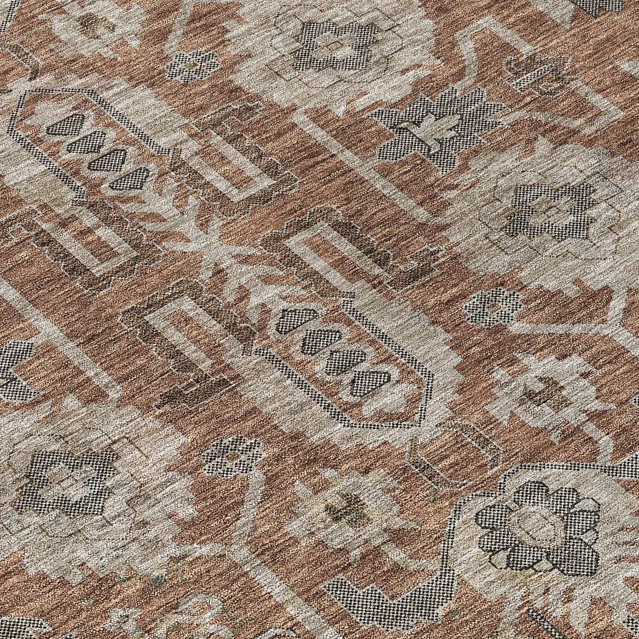 Machine Washable Indoor/ Outdoor Chantille Traditional Boho Rug