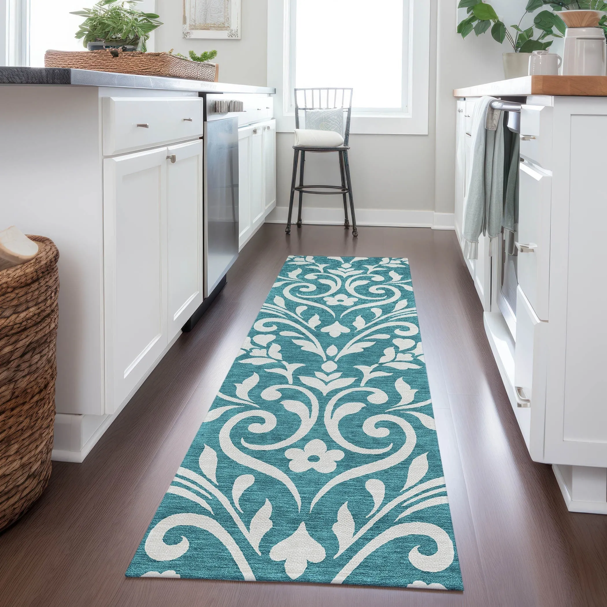 Machine Washable Indoor/ Outdoor Chantille Traditional Elegant Rug