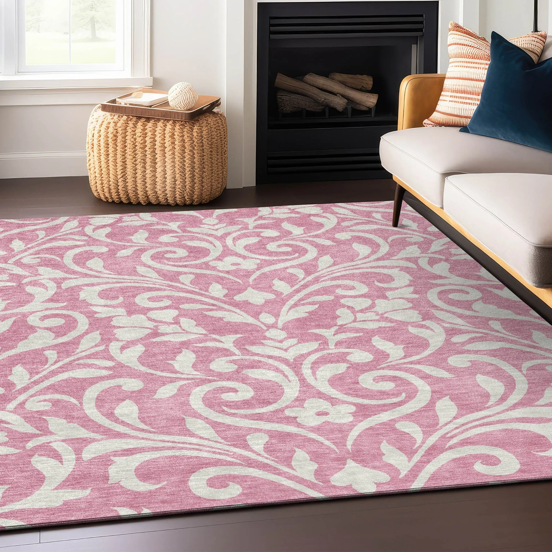 Machine Washable Indoor/ Outdoor Chantille Traditional Elegant Rug
