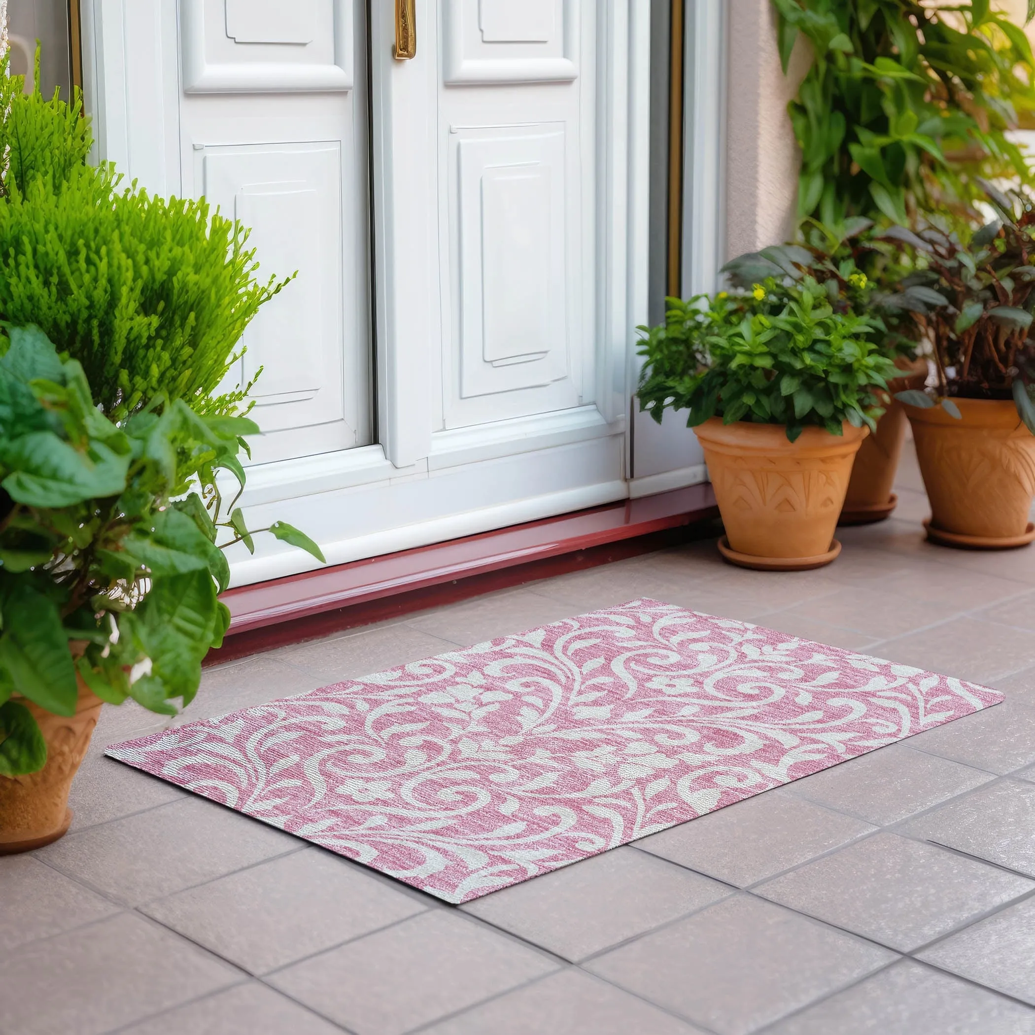 Machine Washable Indoor/ Outdoor Chantille Traditional Elegant Rug