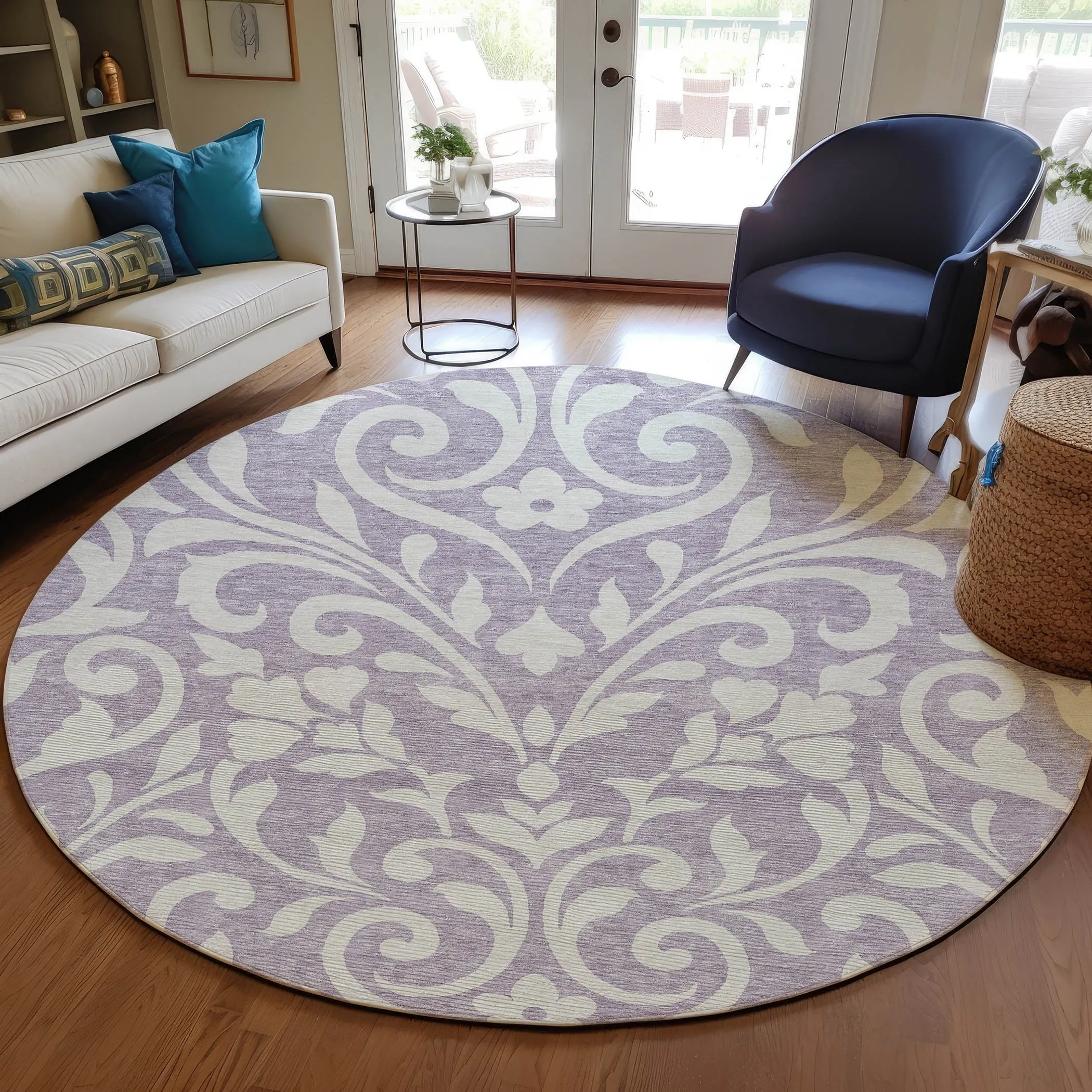 Machine Washable Indoor/ Outdoor Chantille Traditional Elegant Rug