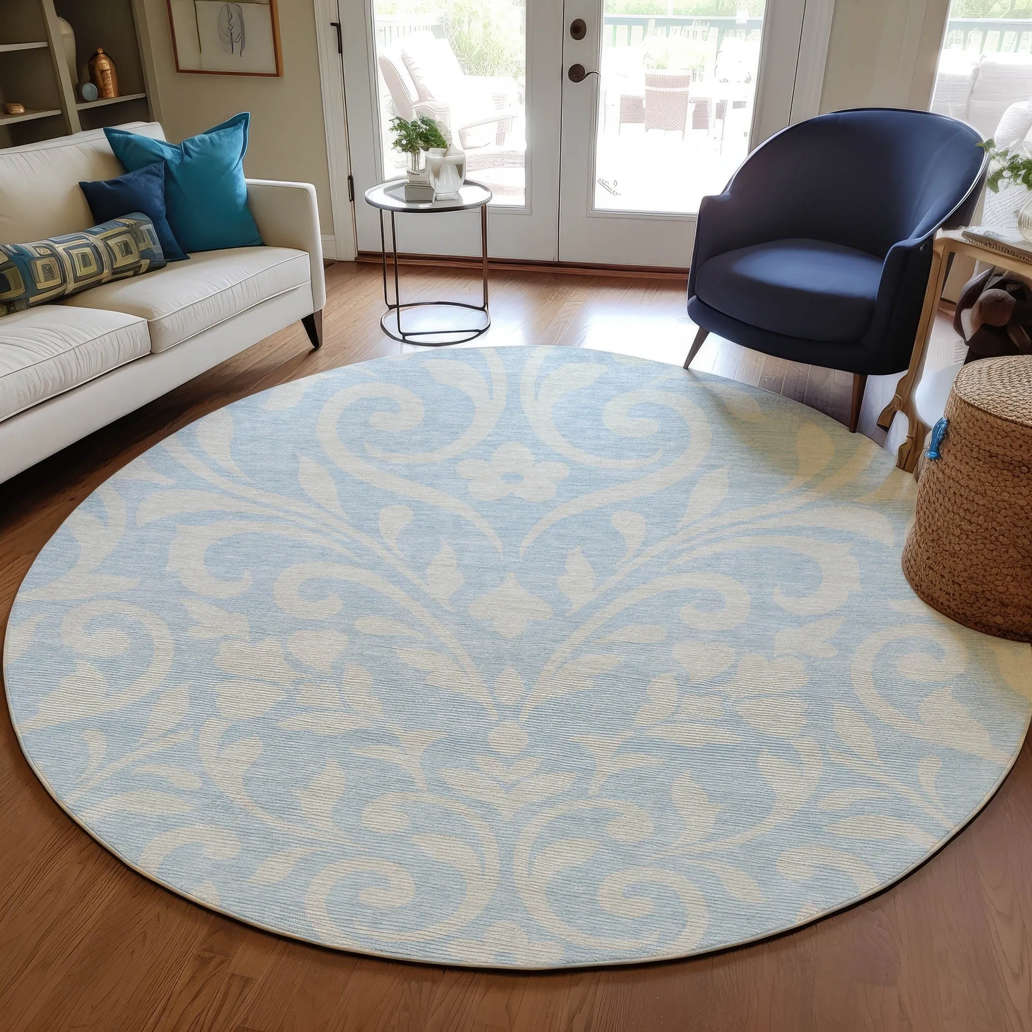 Machine Washable Indoor/ Outdoor Chantille Traditional Elegant Rug