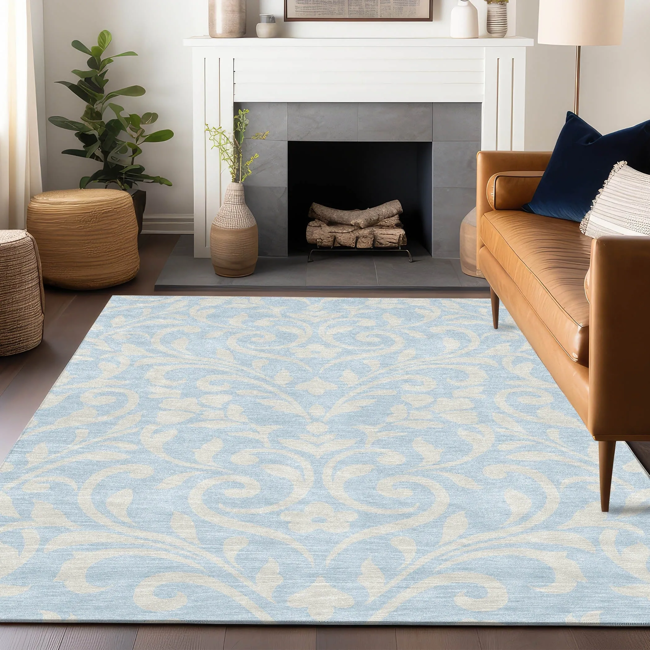 Machine Washable Indoor/ Outdoor Chantille Traditional Elegant Rug
