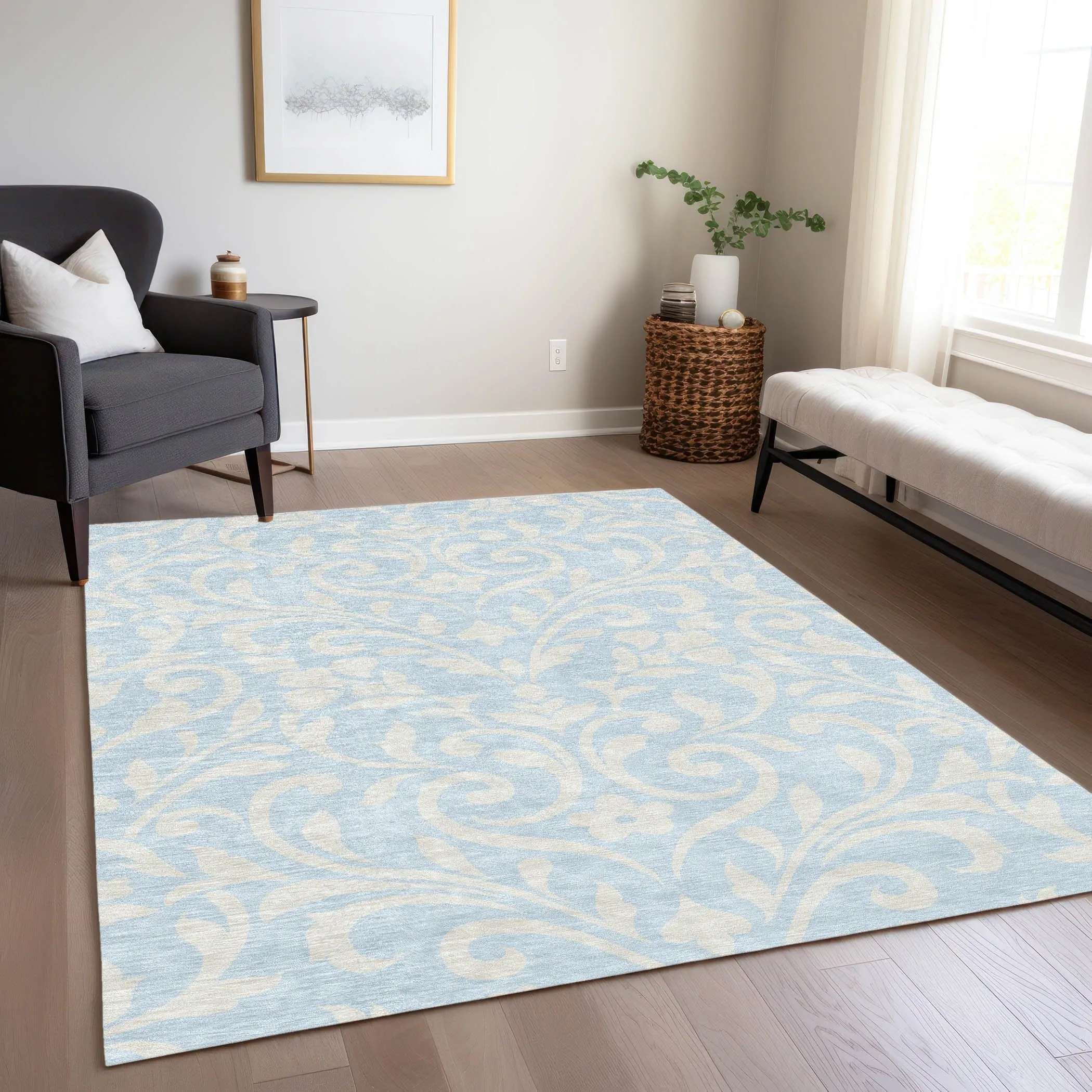 Machine Washable Indoor/ Outdoor Chantille Traditional Elegant Rug