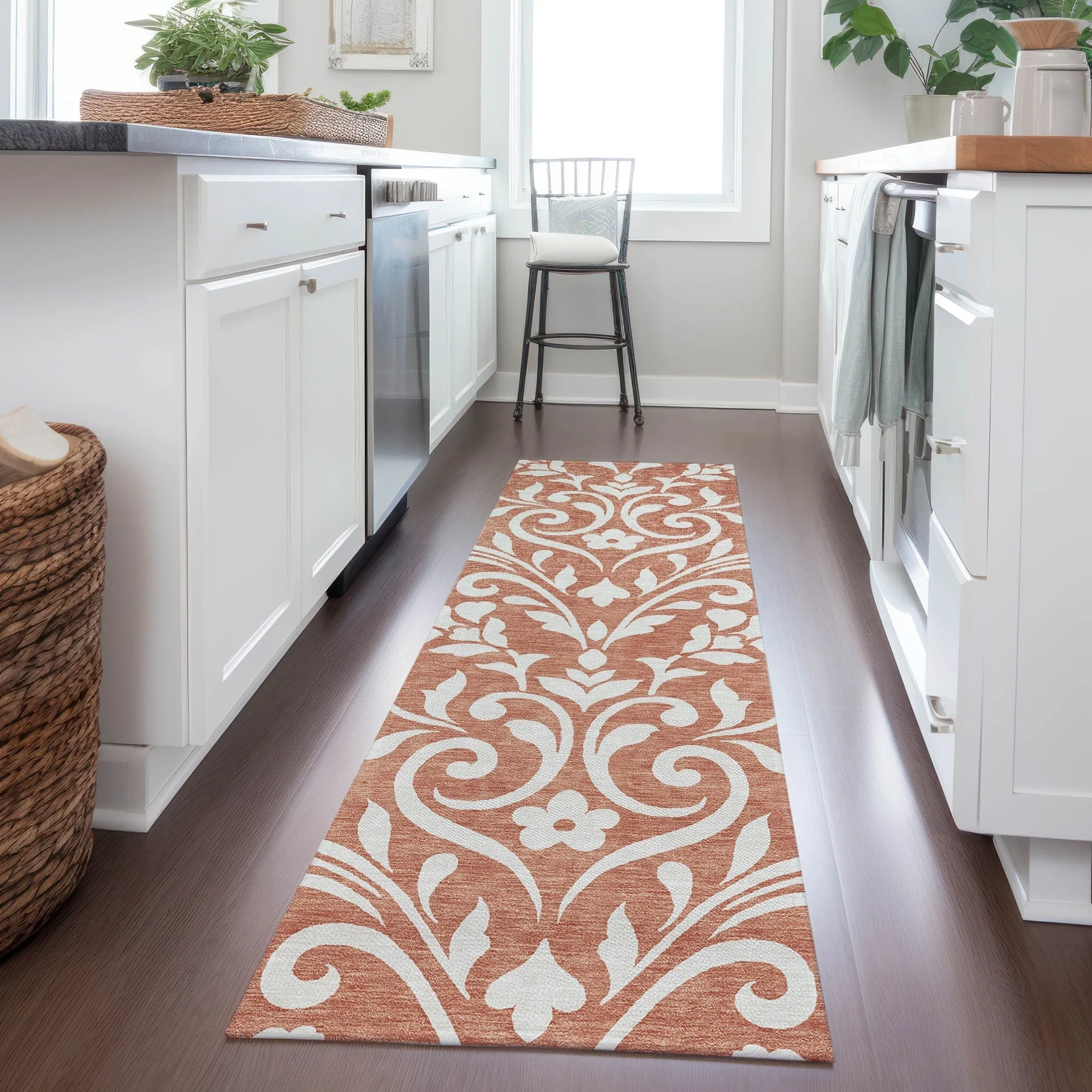 Machine Washable Indoor/ Outdoor Chantille Traditional Elegant Rug