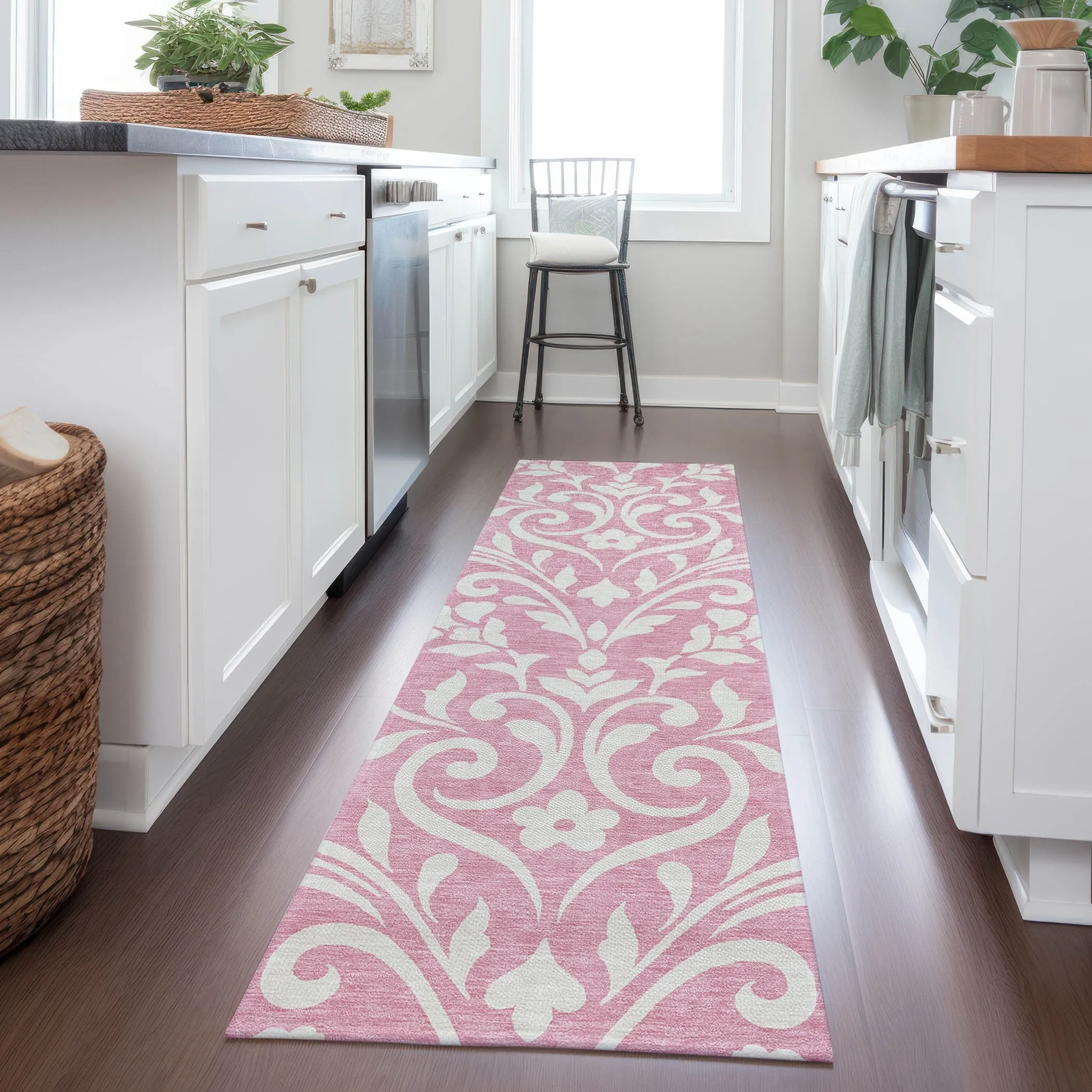 Machine Washable Indoor/ Outdoor Chantille Traditional Elegant Rug