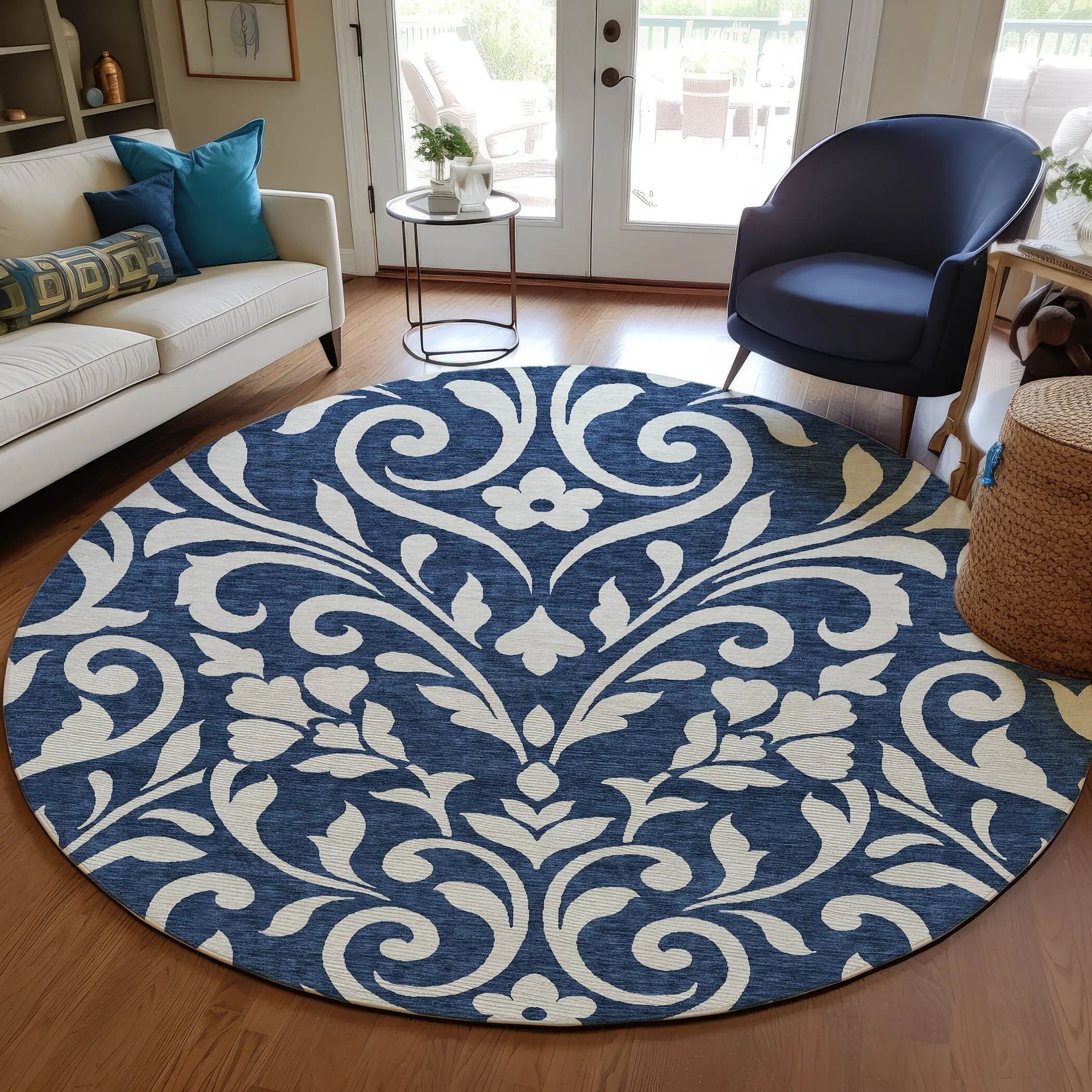 Machine Washable Indoor/ Outdoor Chantille Traditional Elegant Rug
