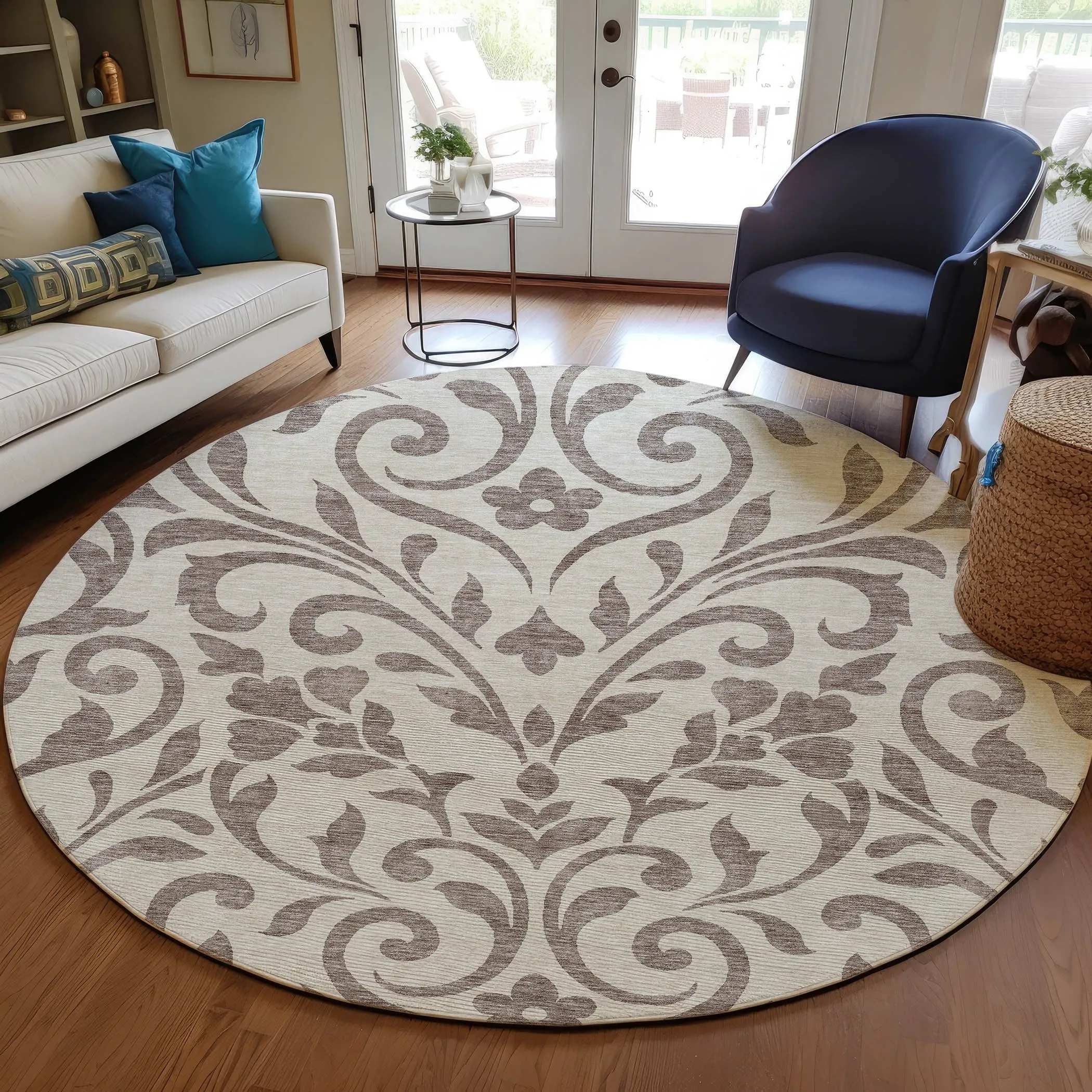 Machine Washable Indoor/ Outdoor Chantille Traditional Elegant Rug