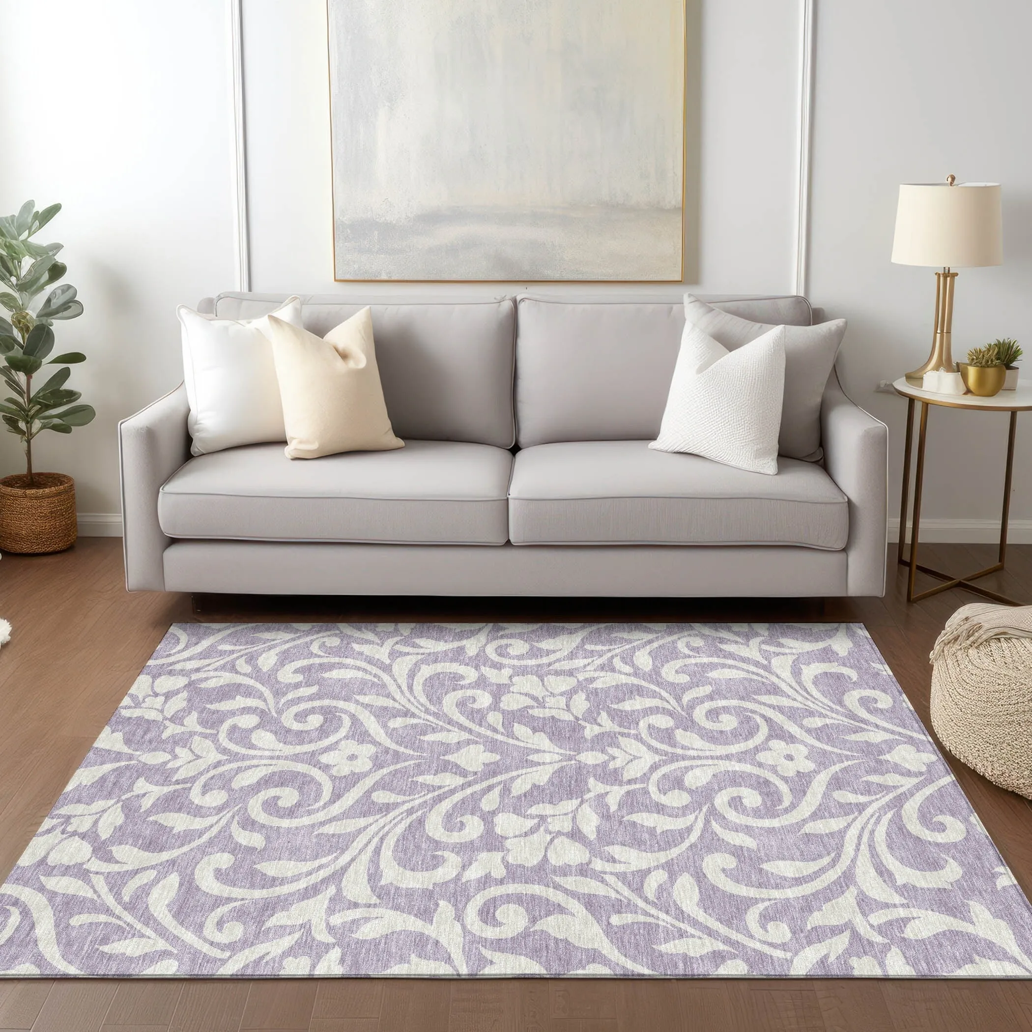 Machine Washable Indoor/ Outdoor Chantille Traditional Elegant Rug