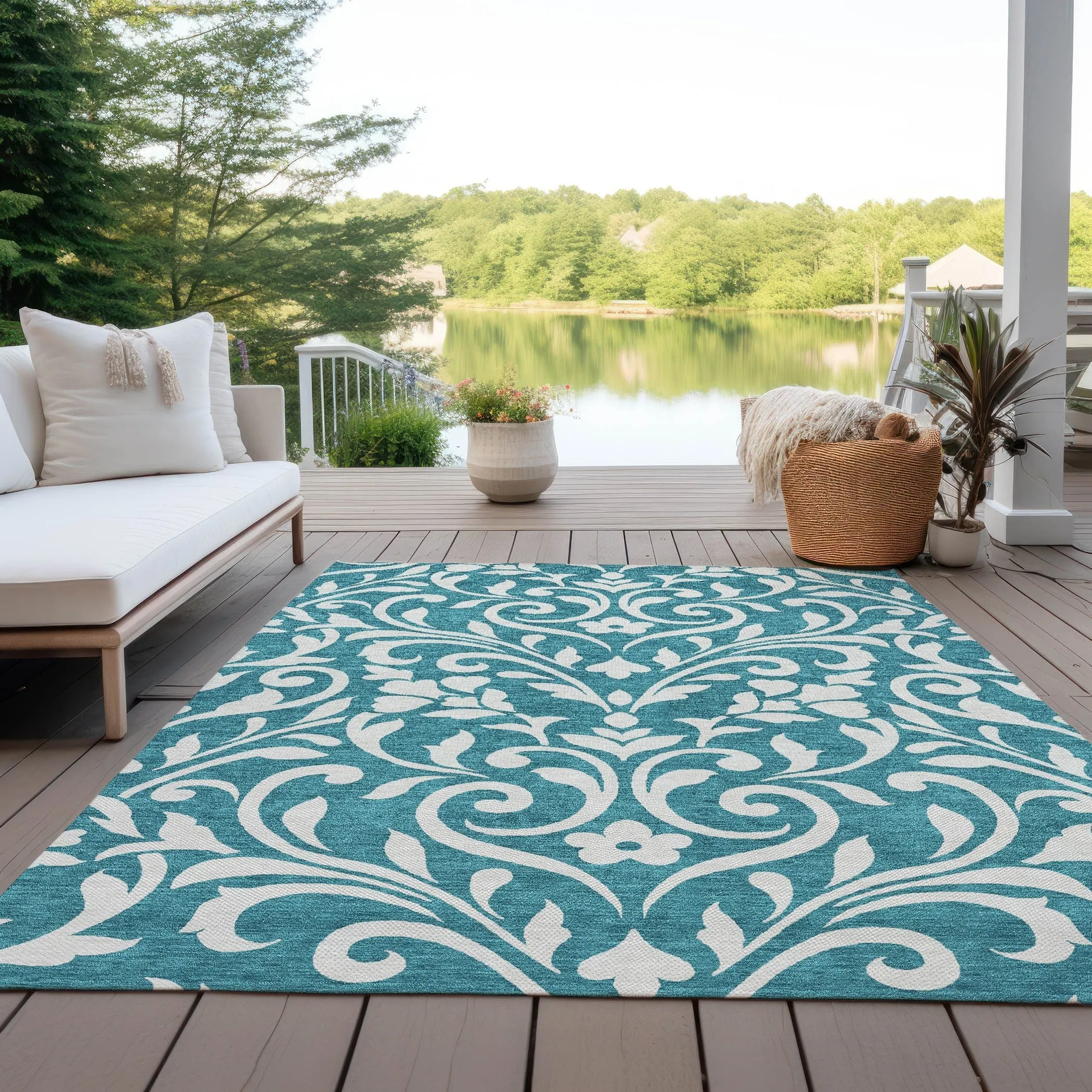 Machine Washable Indoor/ Outdoor Chantille Traditional Elegant Rug
