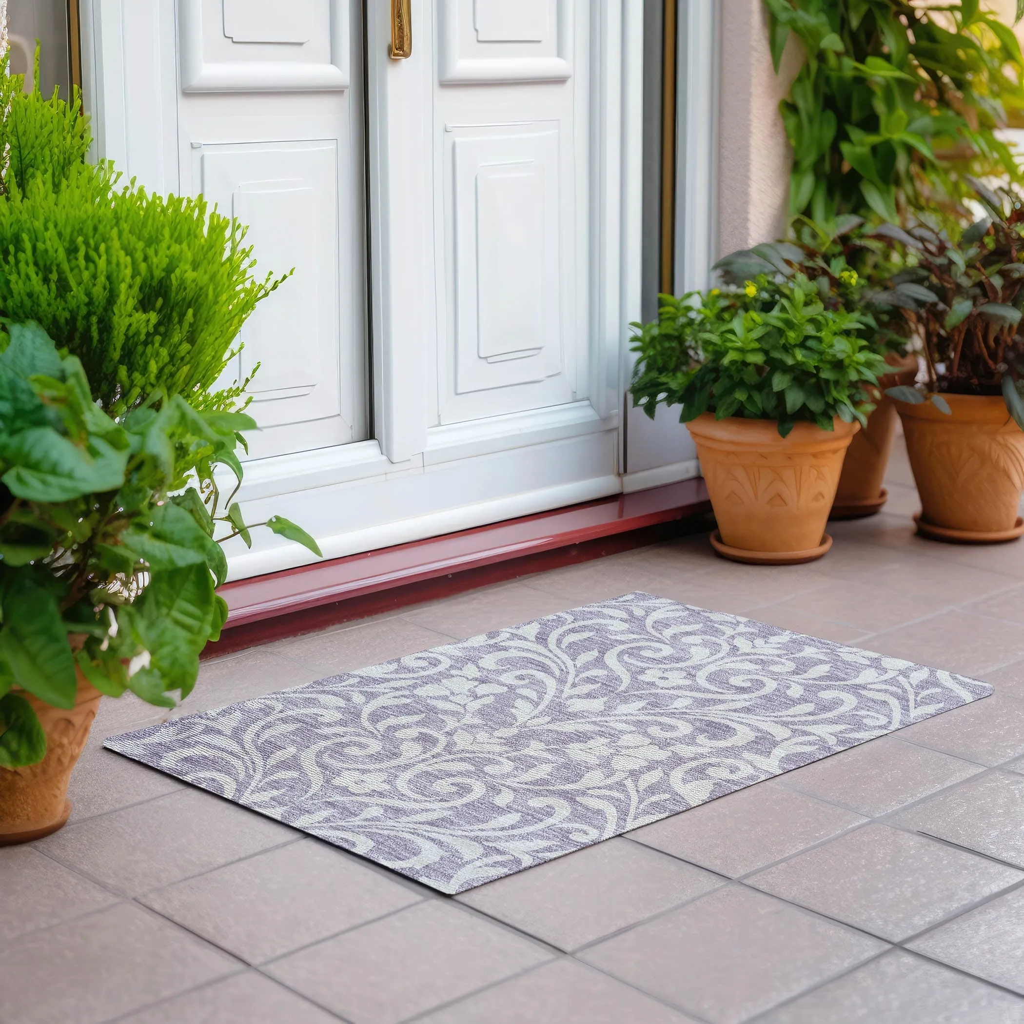 Machine Washable Indoor/ Outdoor Chantille Traditional Elegant Rug