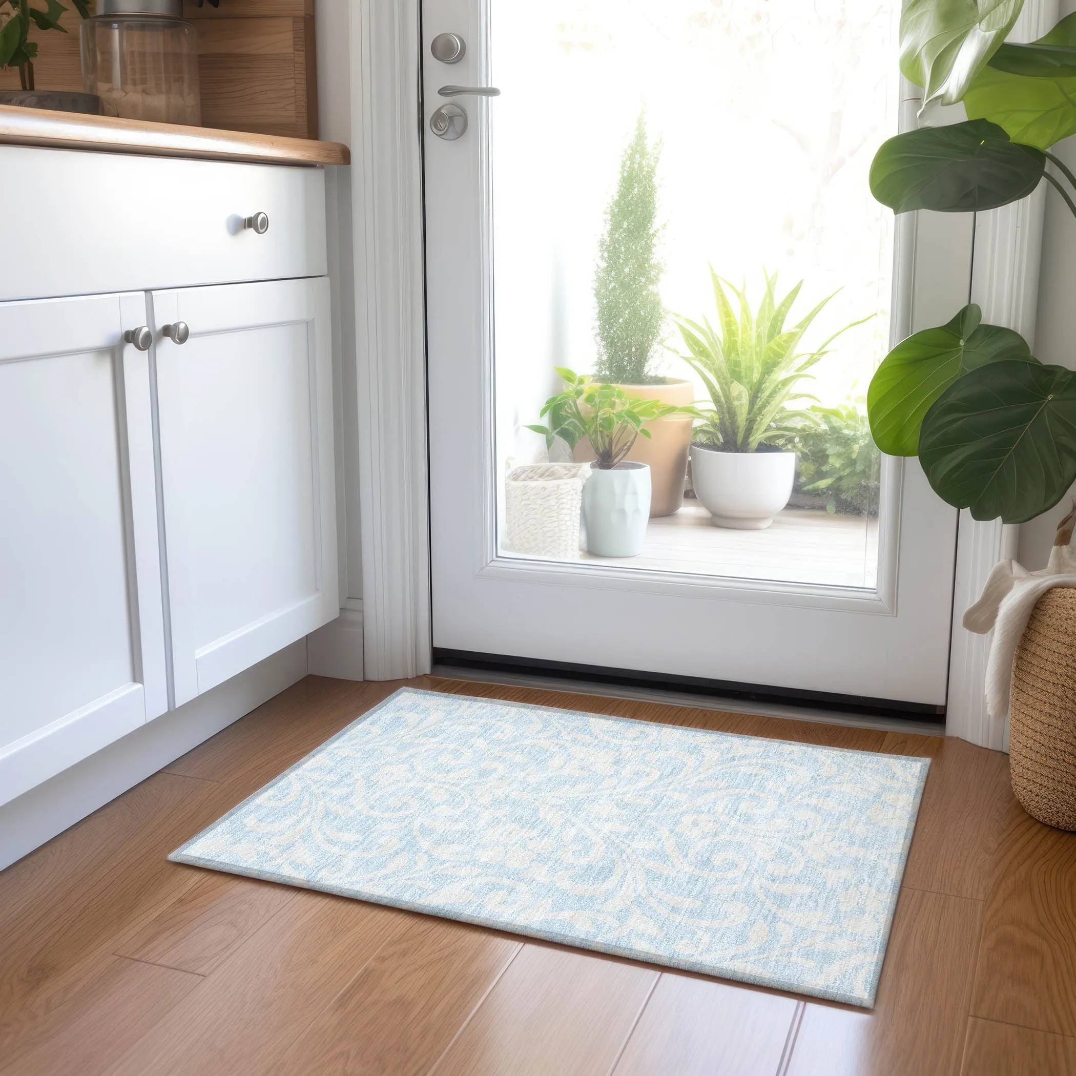 Machine Washable Indoor/ Outdoor Chantille Traditional Elegant Rug