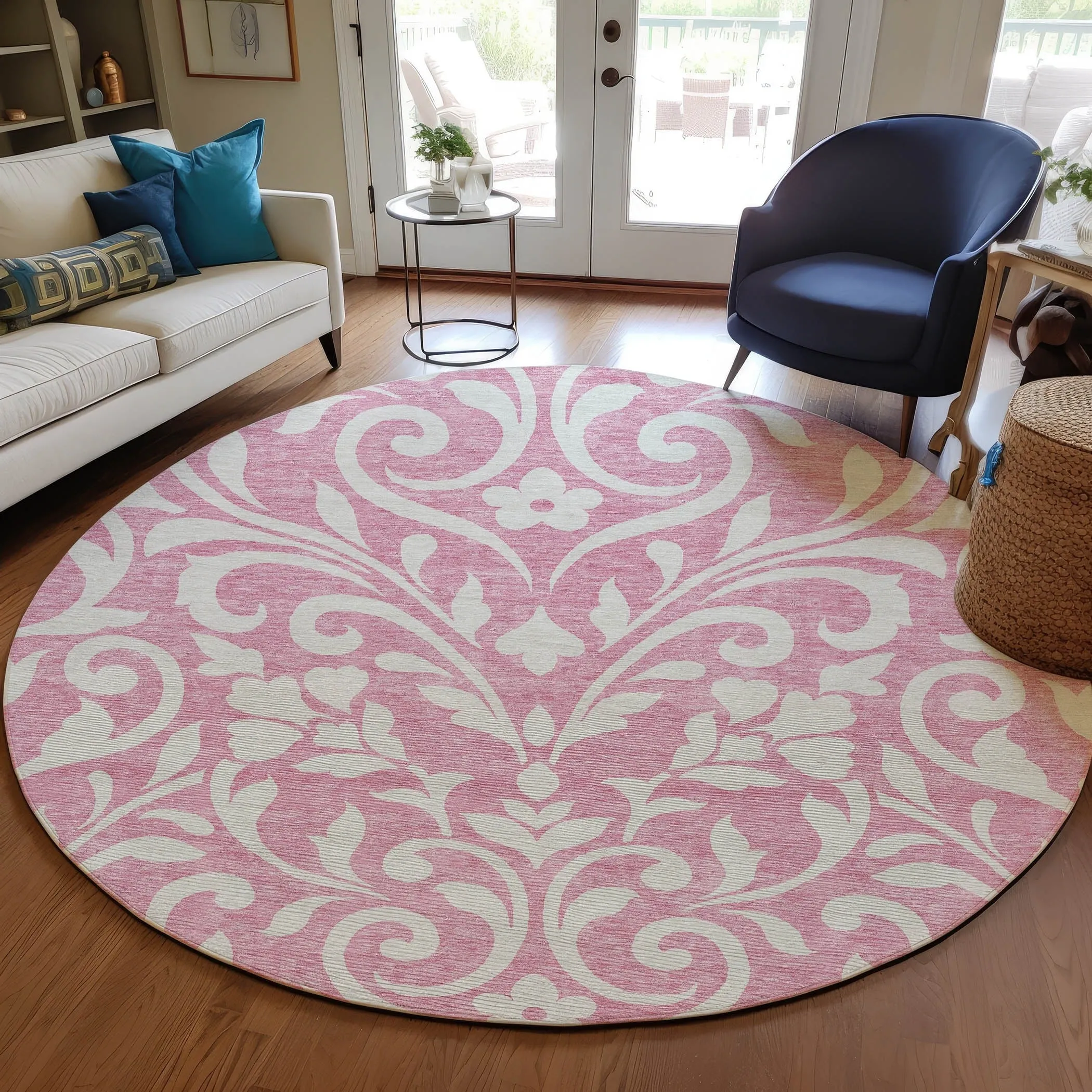Machine Washable Indoor/ Outdoor Chantille Traditional Elegant Rug