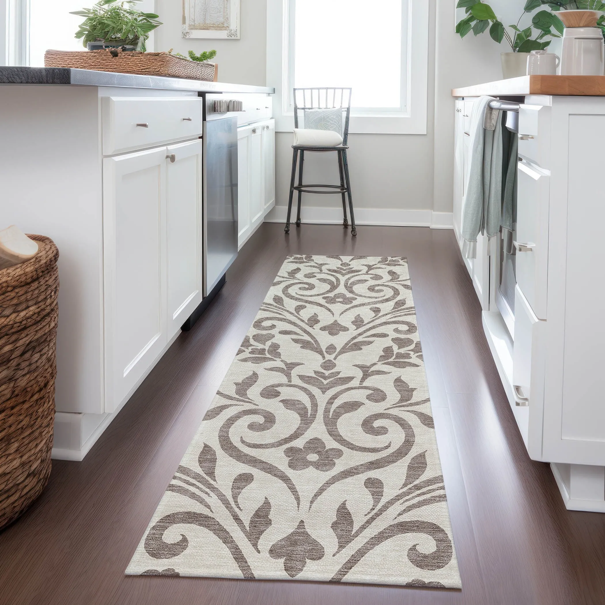 Machine Washable Indoor/ Outdoor Chantille Traditional Elegant Rug