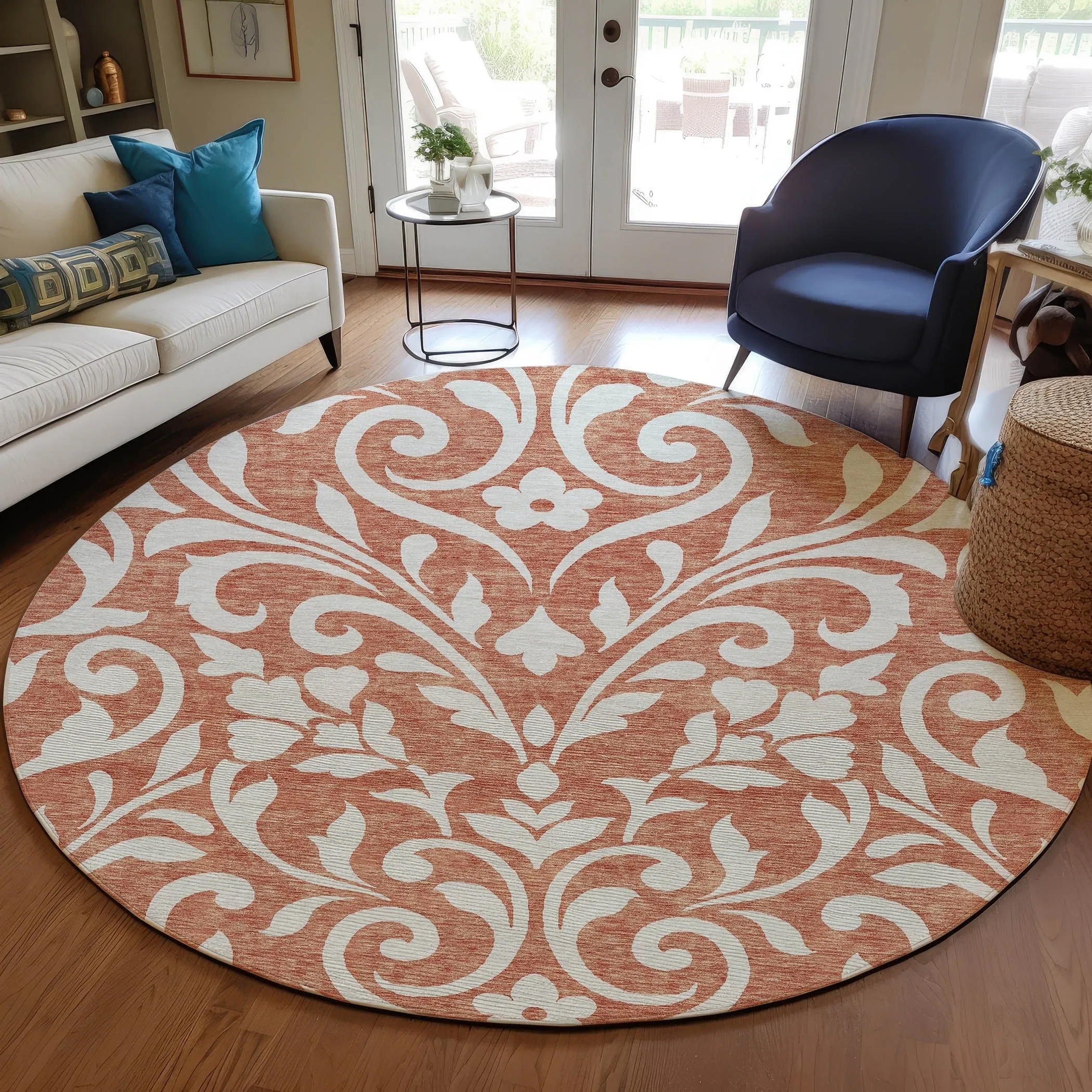 Machine Washable Indoor/ Outdoor Chantille Traditional Elegant Rug