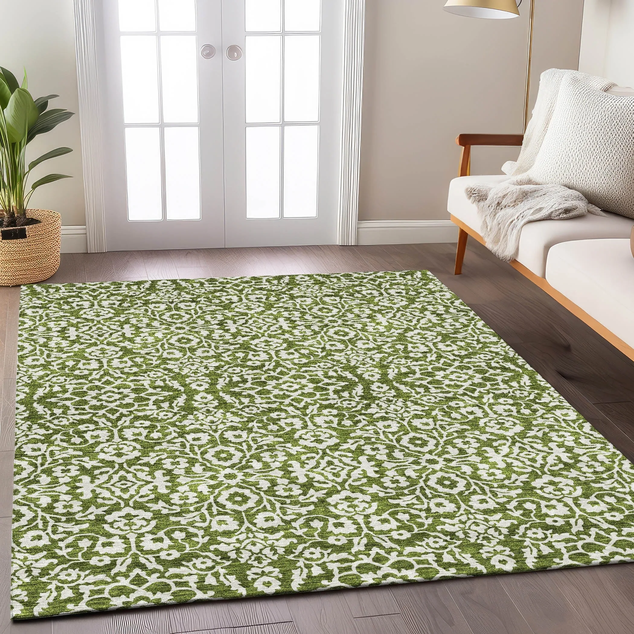 Machine Washable Indoor/ Outdoor Chantille Traditional Farmhouse Rug