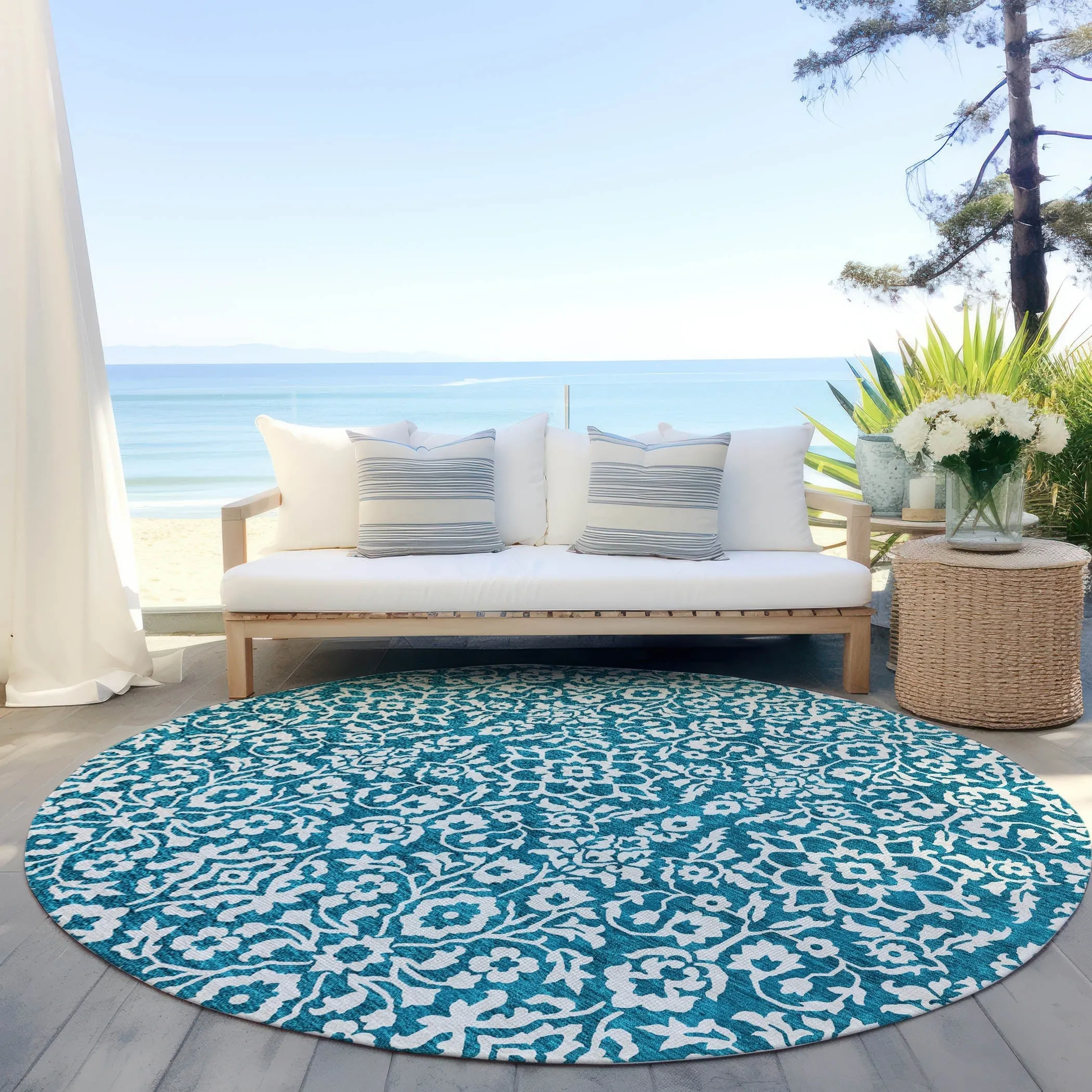 Machine Washable Indoor/ Outdoor Chantille Traditional Farmhouse Rug