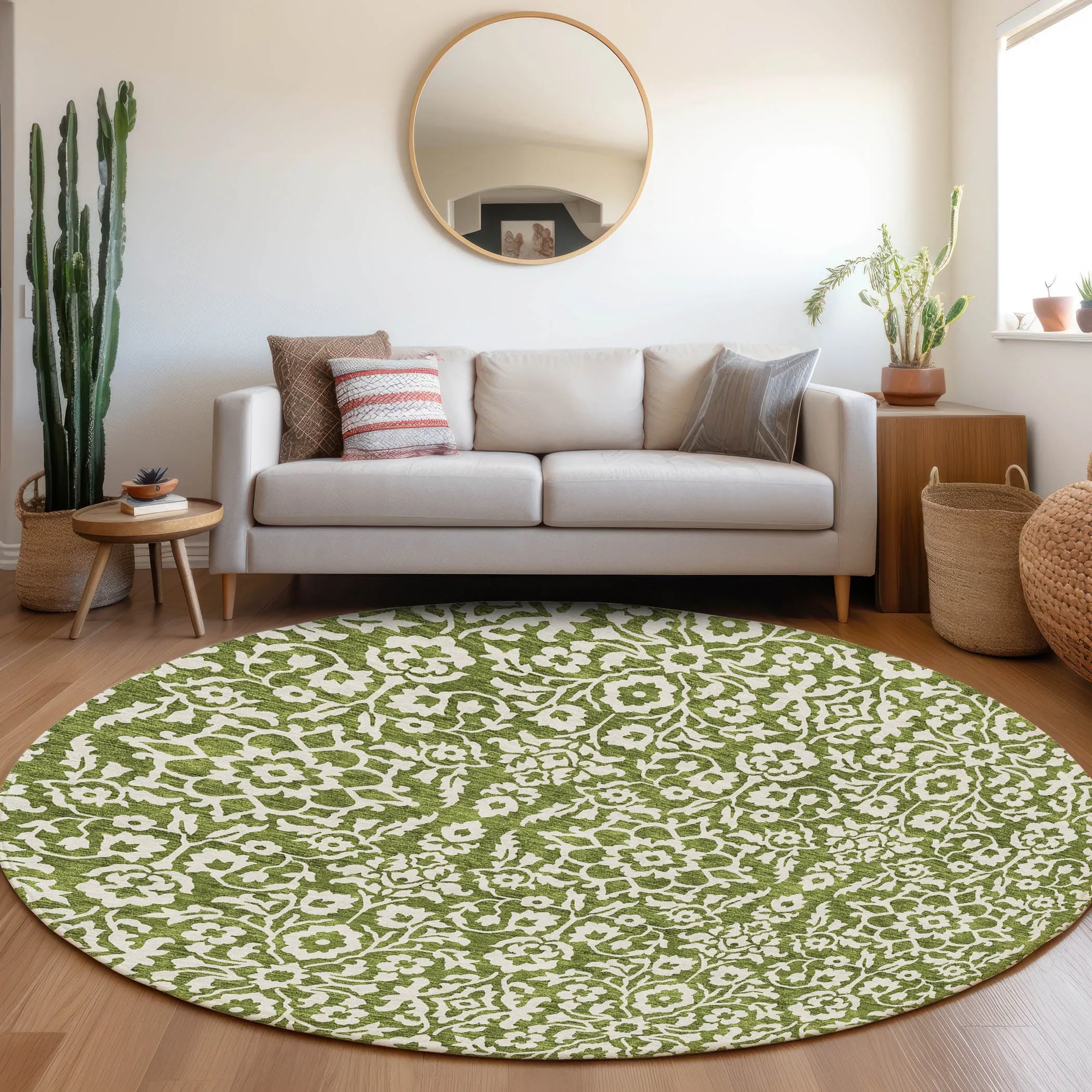 Machine Washable Indoor/ Outdoor Chantille Traditional Farmhouse Rug
