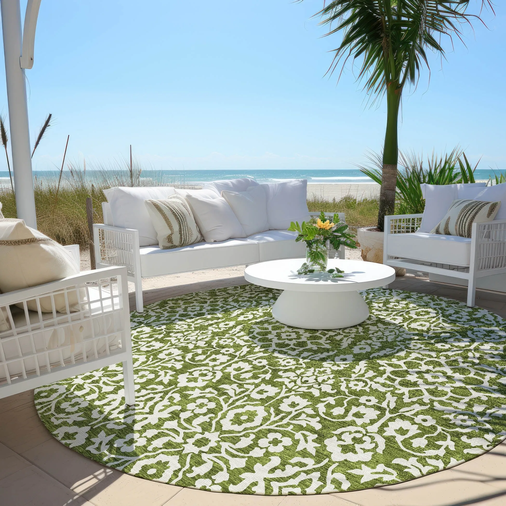 Machine Washable Indoor/ Outdoor Chantille Traditional Farmhouse Rug
