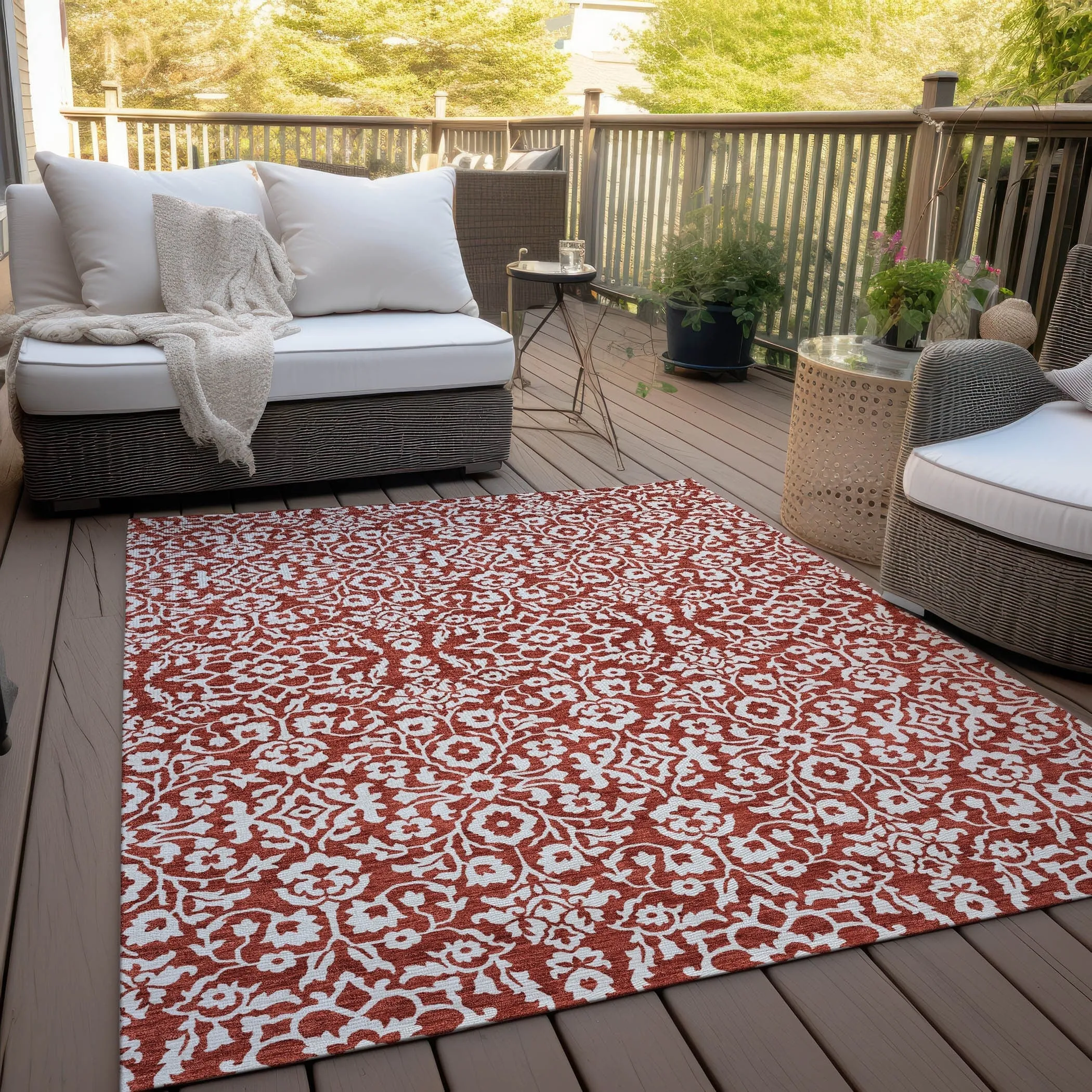 Machine Washable Indoor/ Outdoor Chantille Traditional Farmhouse Rug