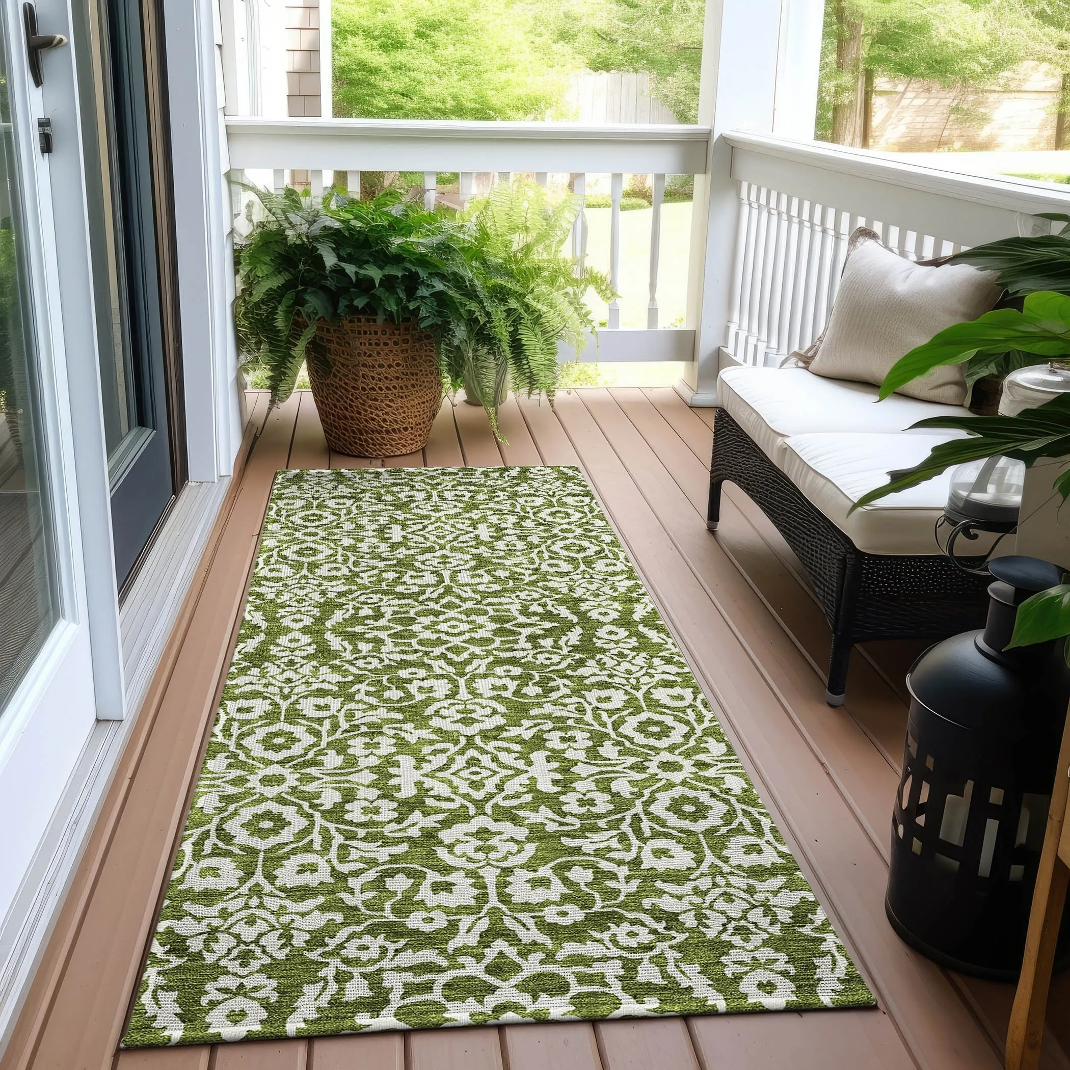 Machine Washable Indoor/ Outdoor Chantille Traditional Farmhouse Rug