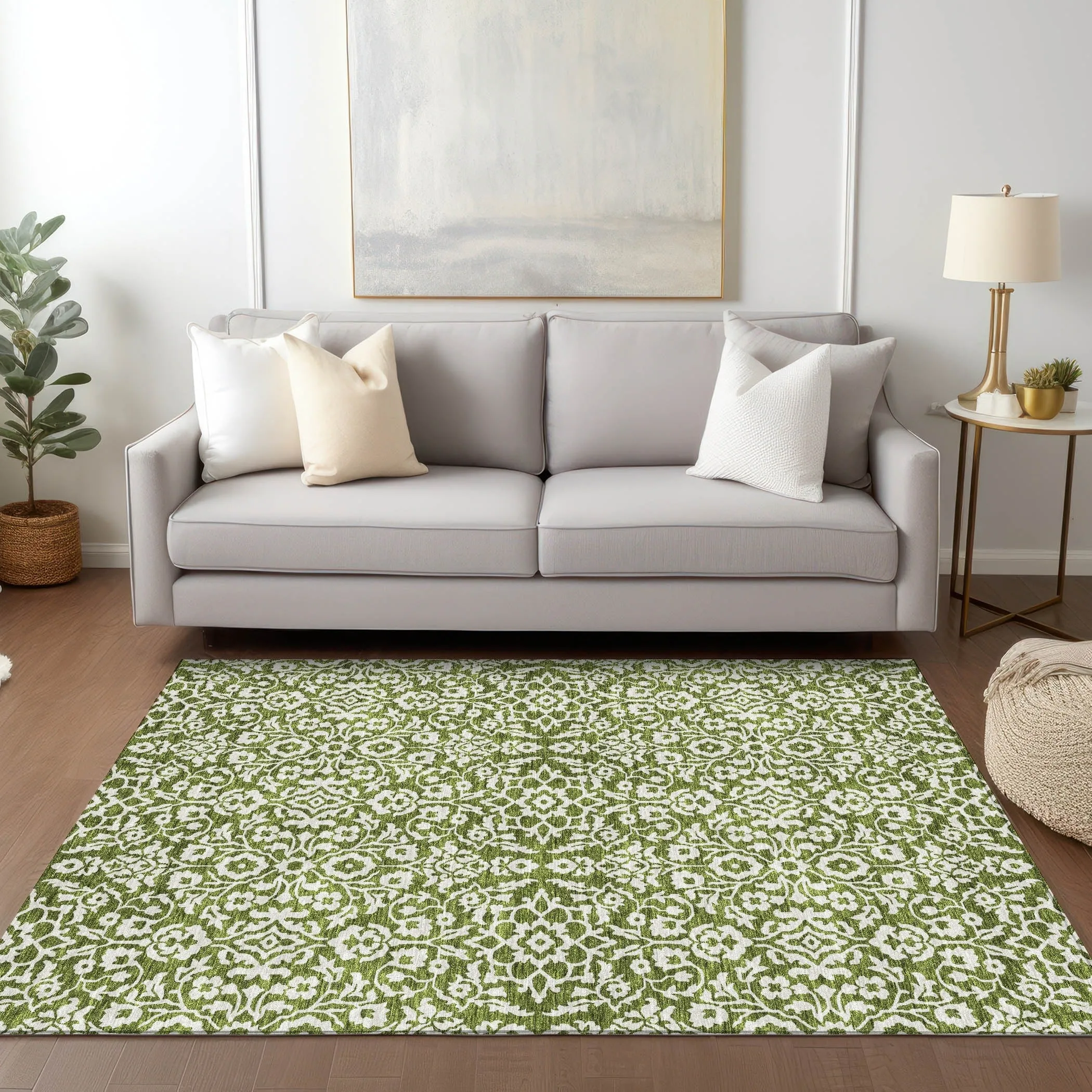 Machine Washable Indoor/ Outdoor Chantille Traditional Farmhouse Rug