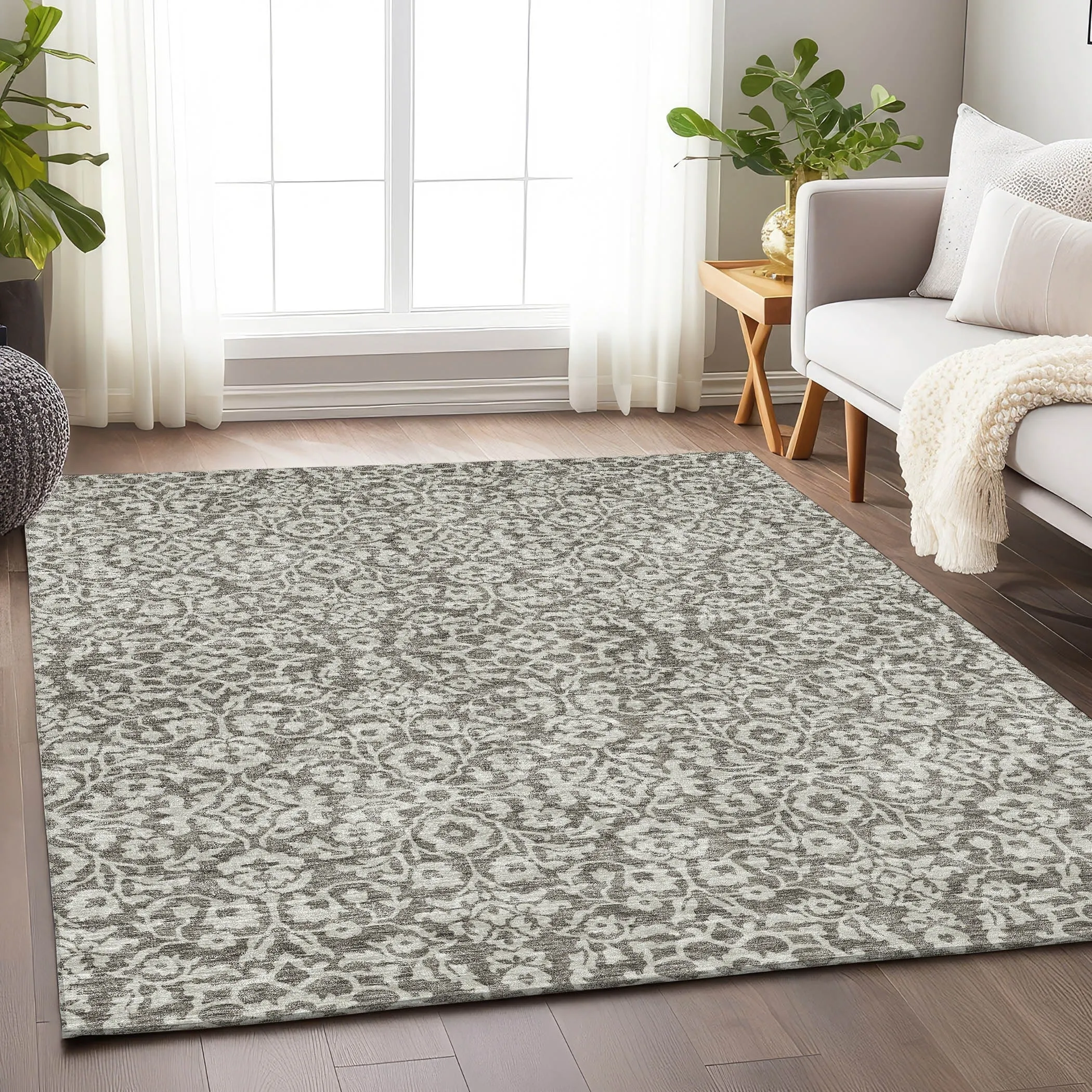 Machine Washable Indoor/ Outdoor Chantille Traditional Farmhouse Rug